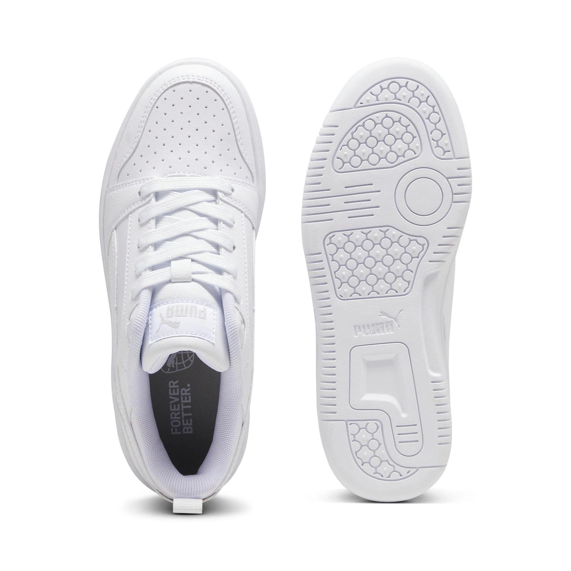Sneakers ragazza e ragazzo bianche con logo Puma Rebound V6 Low - Image 5