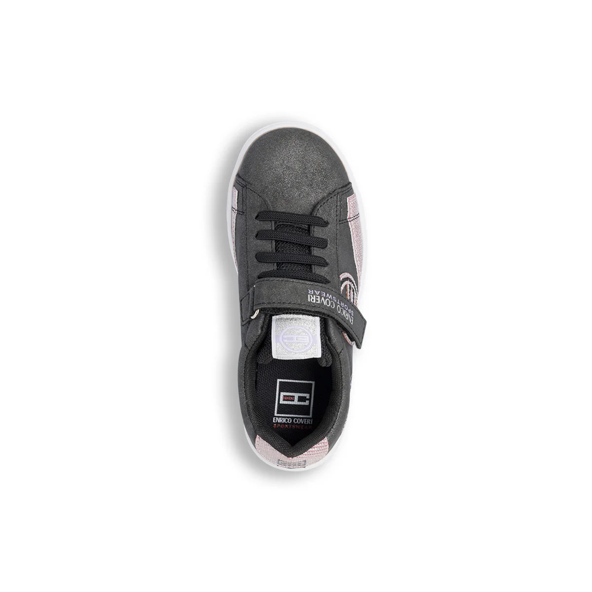 Sneakers ragazza nere con glitter e chiusura con strappo Enrico Coveri - Image 6