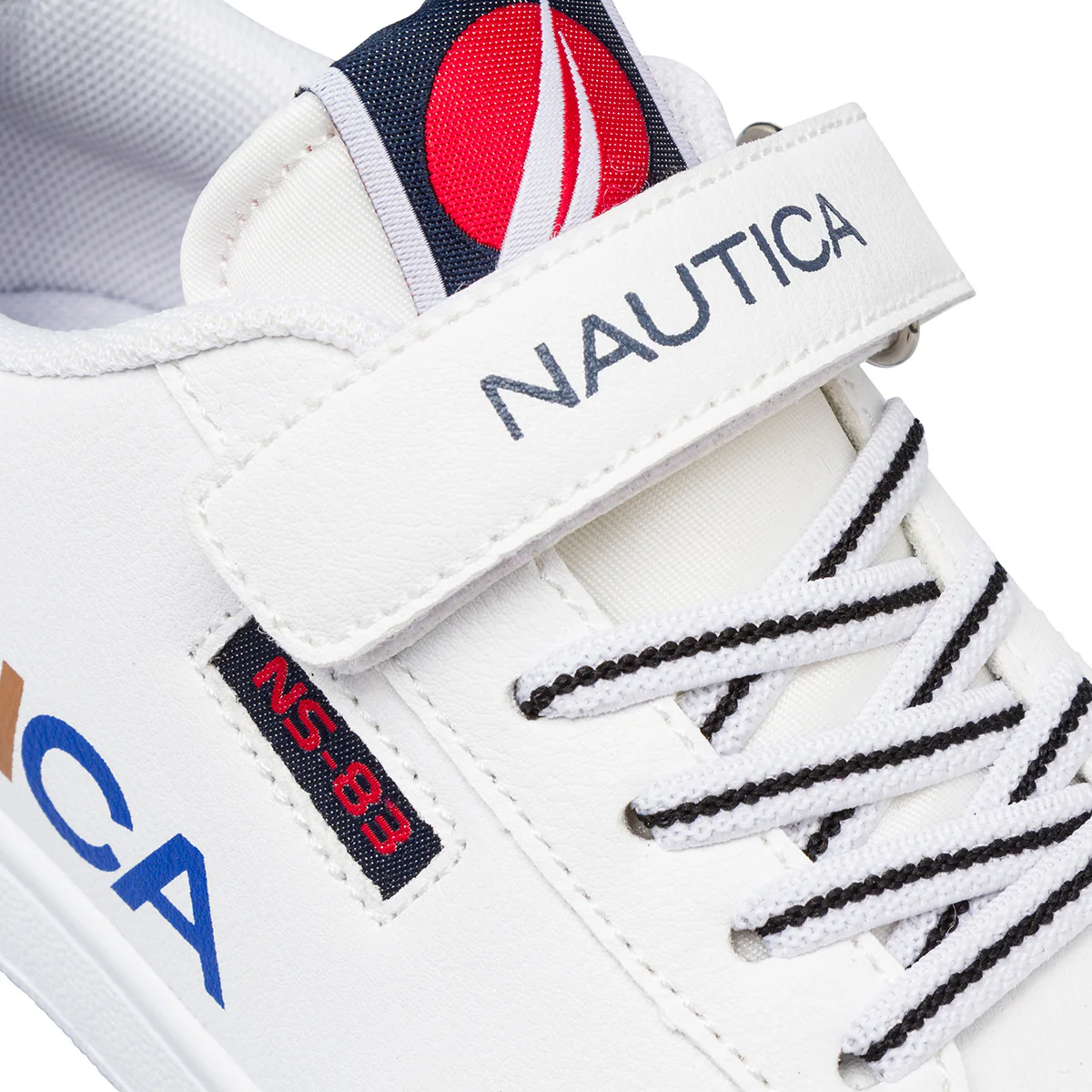 Sneakers ragazzo bianche con dettagli rossi e blu e  logo Nautica - Image 5