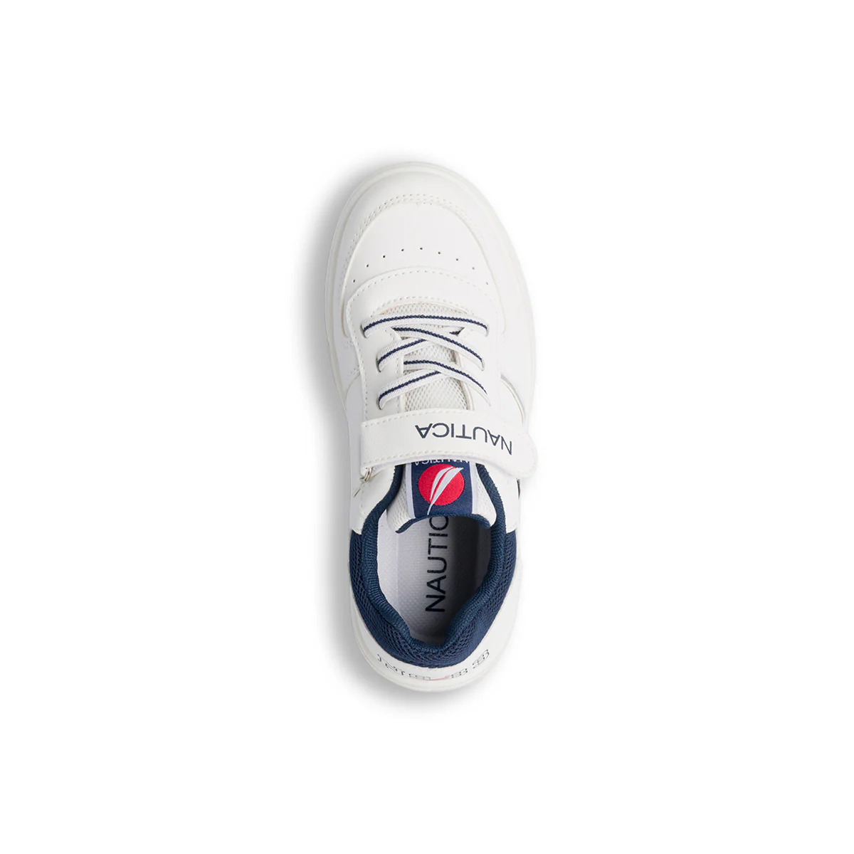 Sneakers ragazzo bianche con dettagli blu navy e rossi e logo Nautica - Image 2