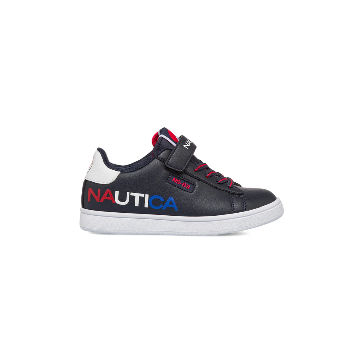 Sneakers ragazzo blu navy con dettagli bianchi e rossi e logo Nautica