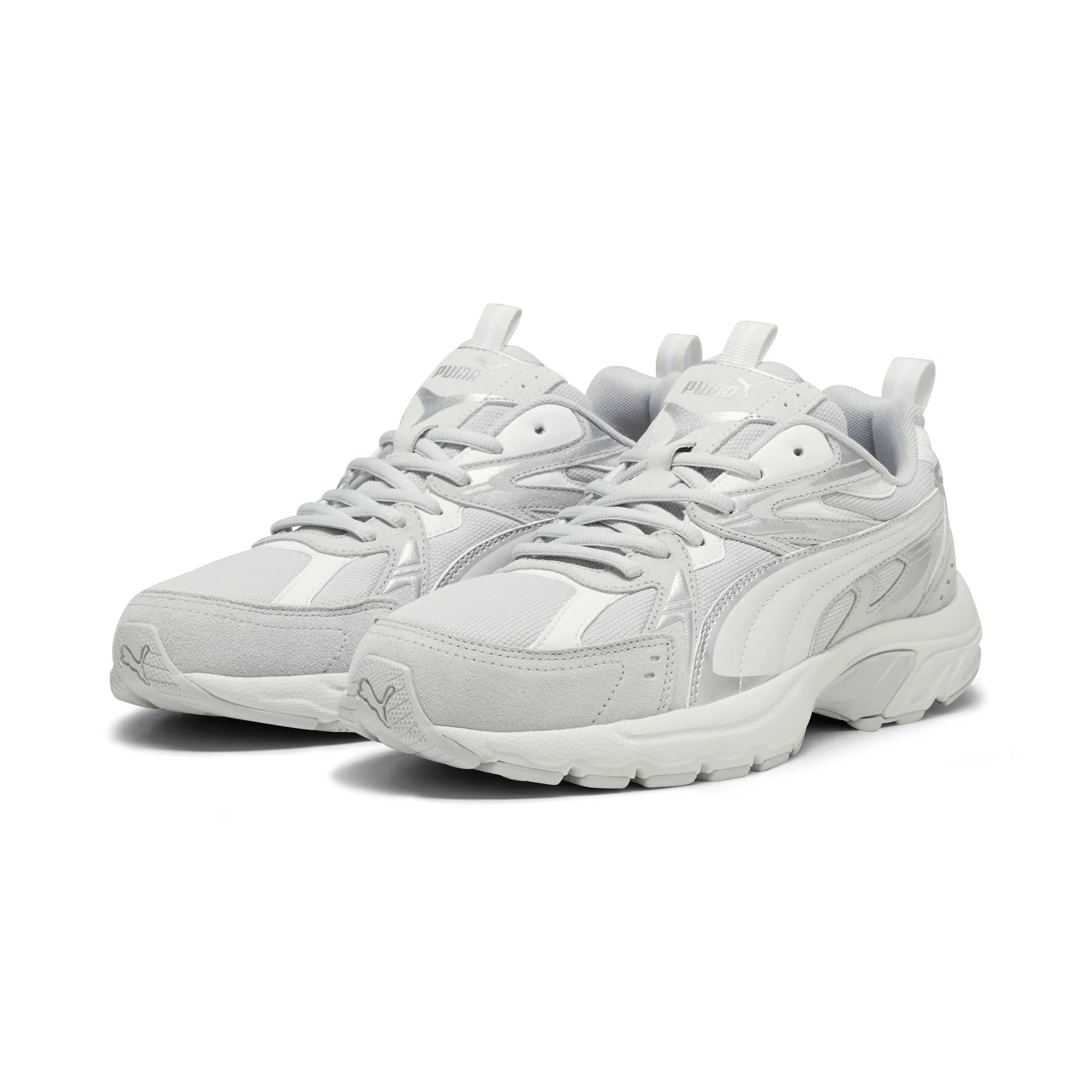 Sneakers Rétro bianche e grigie con logo Puma Milenio Tech