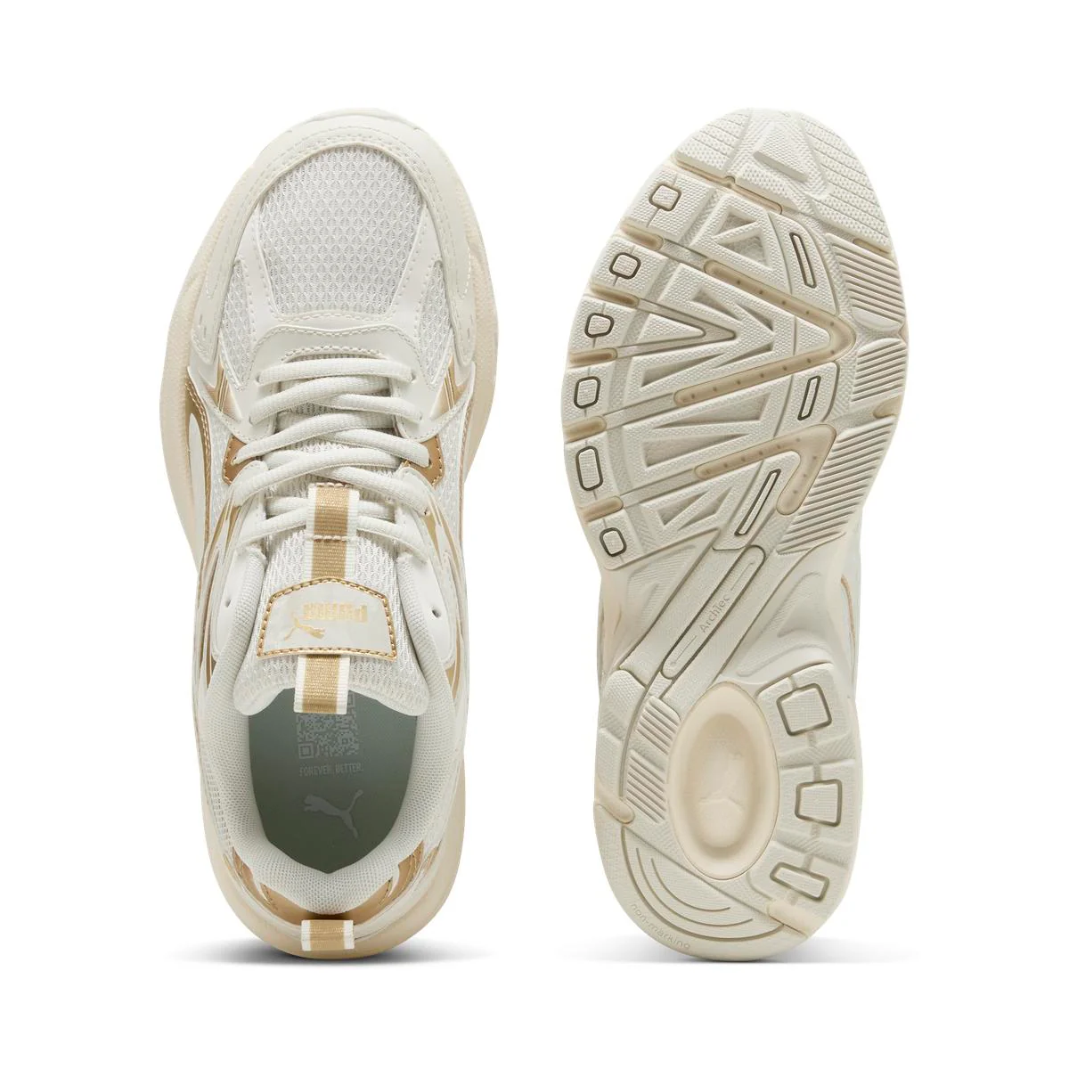 Sneakers Rétro biannco off-white e oro da Donna Puma Milenio Tech - Image 4
