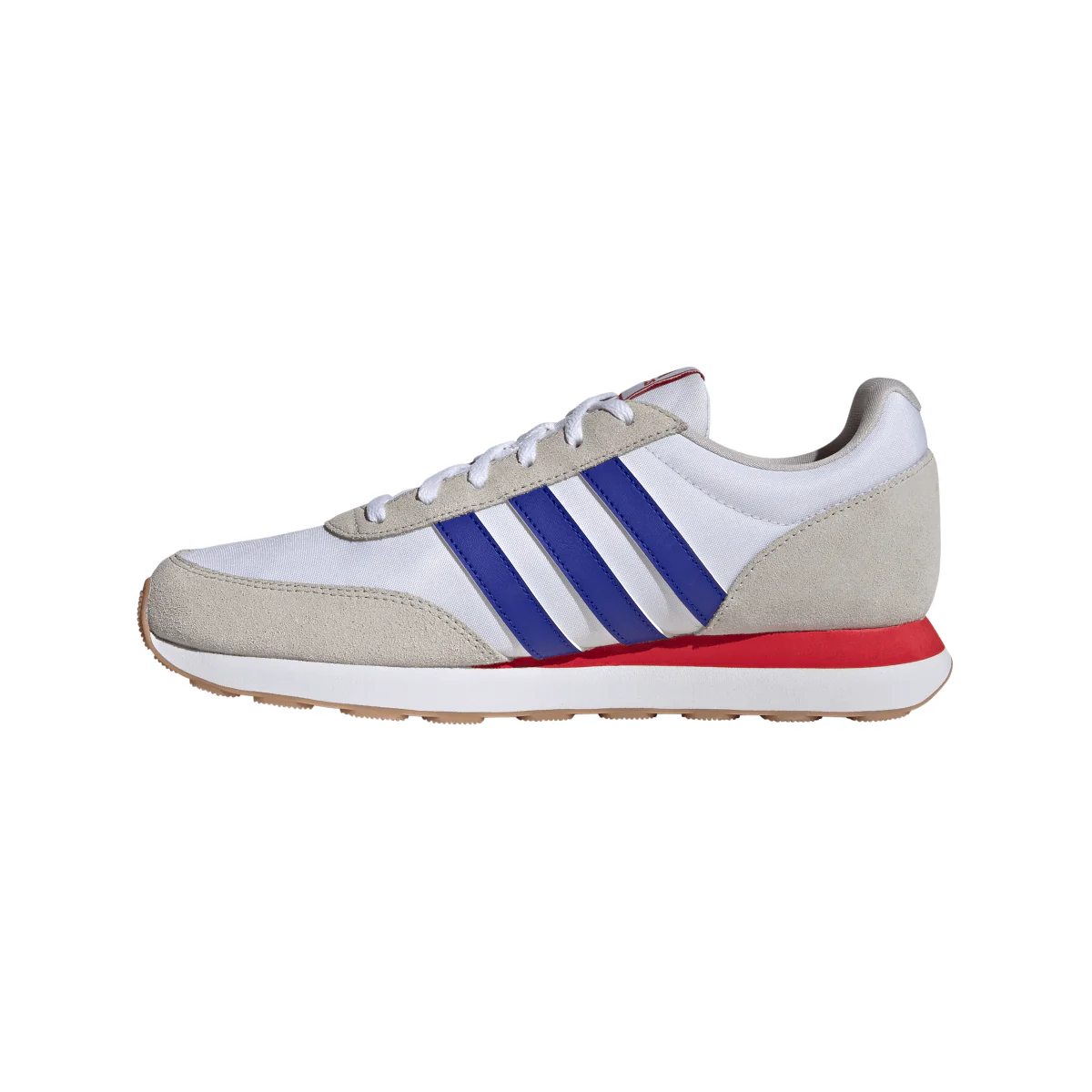 Sneakers Rétro da Uomo bianche in pelle con dettagli blu e rossi adidas Run 60s - Image 2