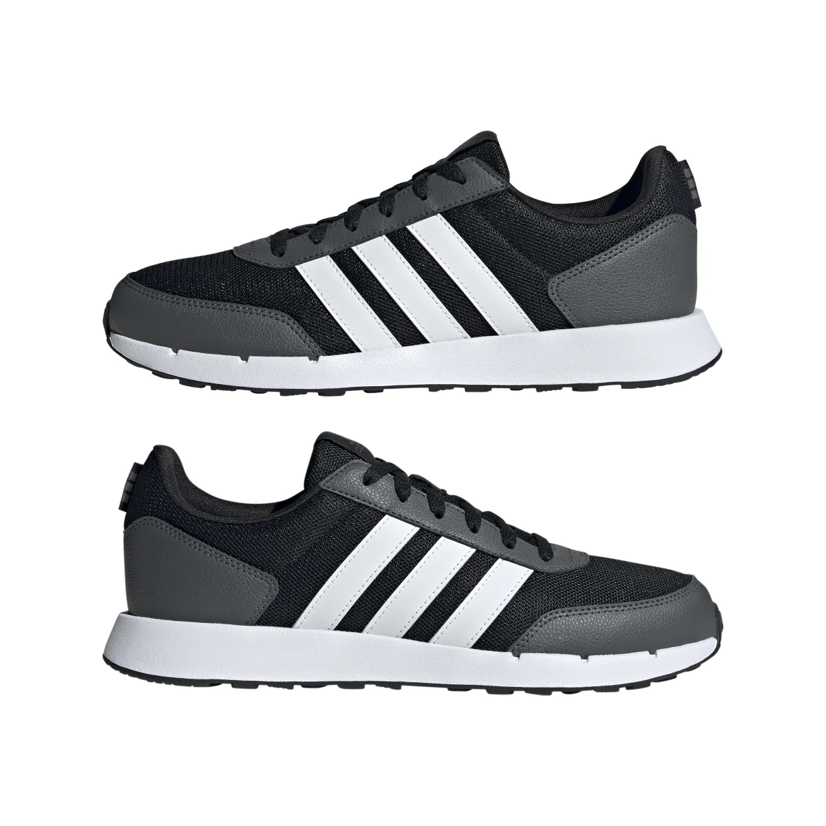 Sneakers retro adidas Run50S nere con 3 strisce bianche - Image 11