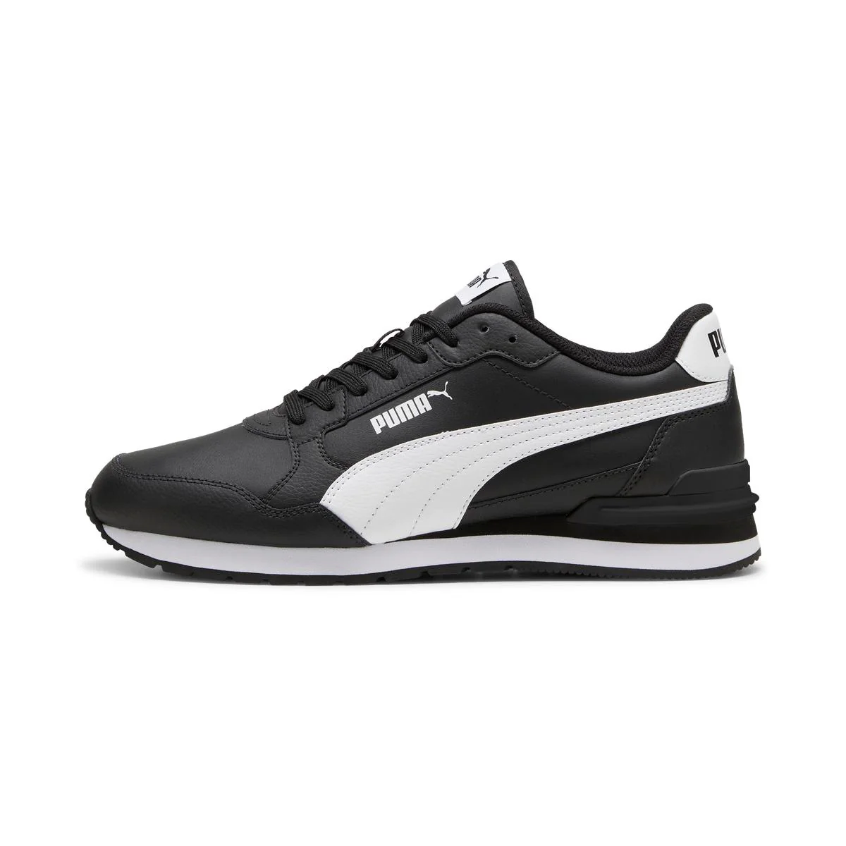 Sneakers retro da Uomo nere con inserti bianchi Puma Runner v4 - Image 3