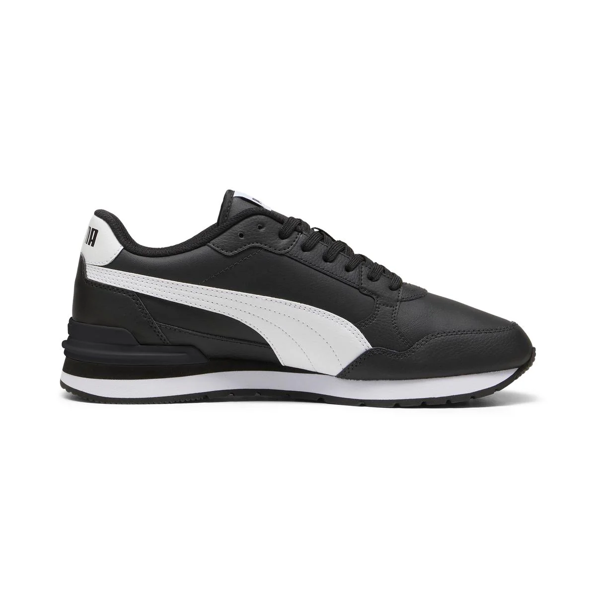 Sneakers retro da Uomo nere con inserti bianchi Puma Runner v4 - Image 4