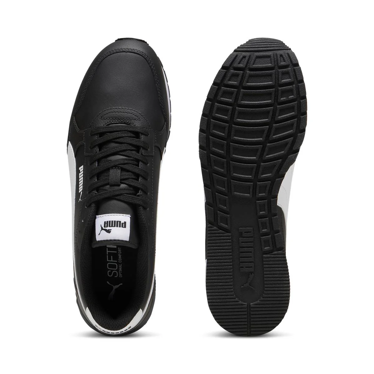 Sneakers retro da Uomo nere con inserti bianchi Puma Runner v4 - Image 7