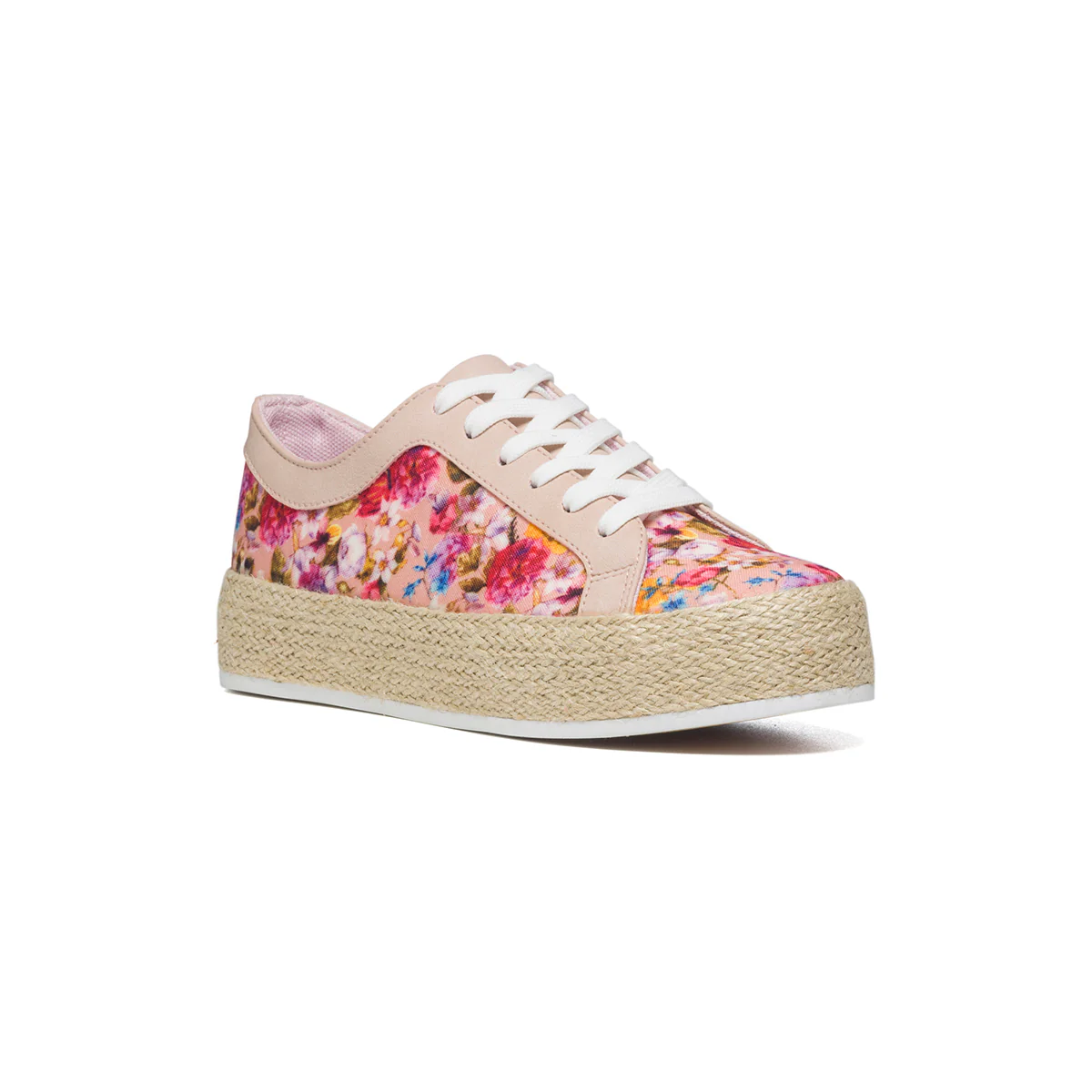 Sneakers rosa con suola in corda e stampa floreale Swish Jeans - Image 2