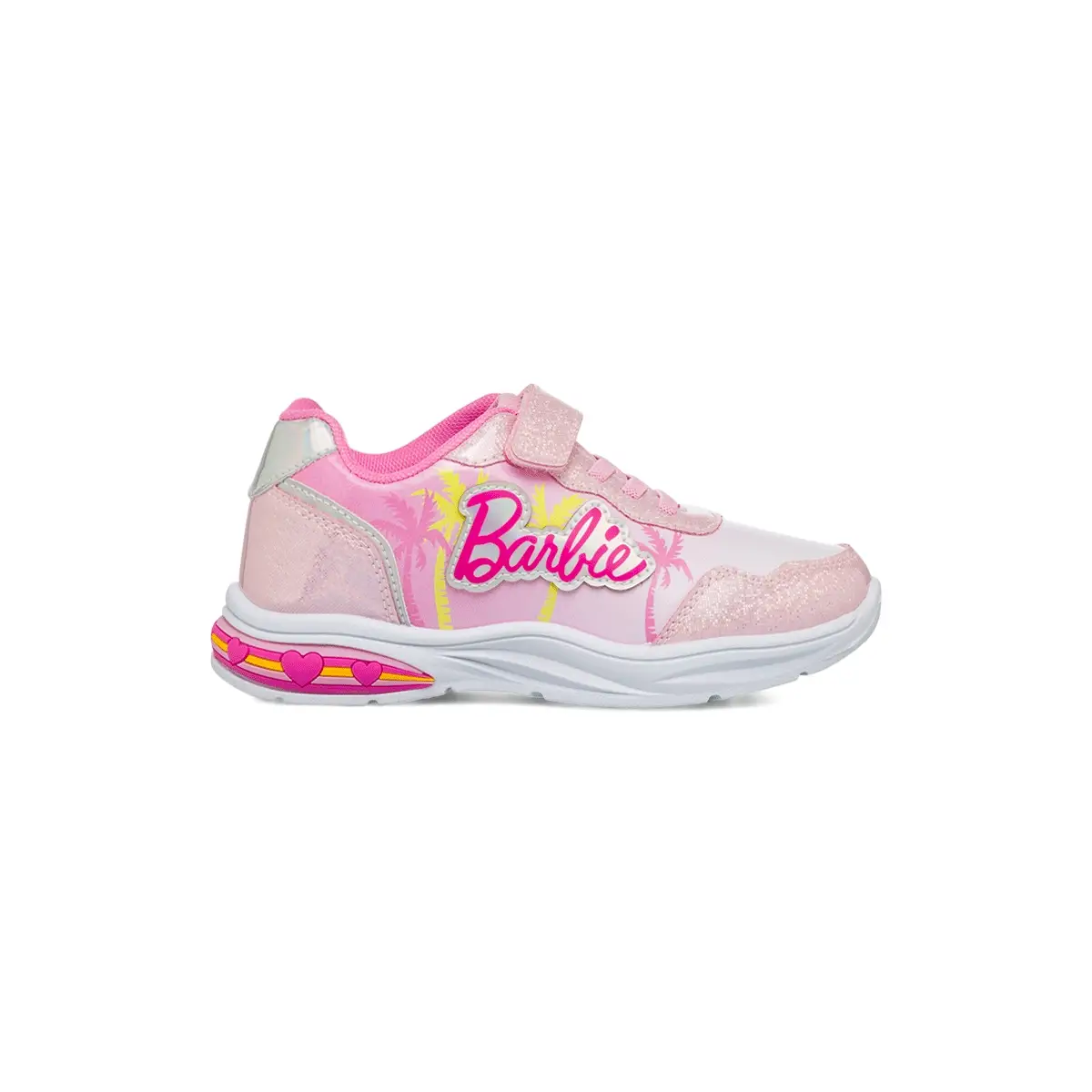 Sneakers rosa da bambina Barbie con dettagli glitter e Luci nella suola