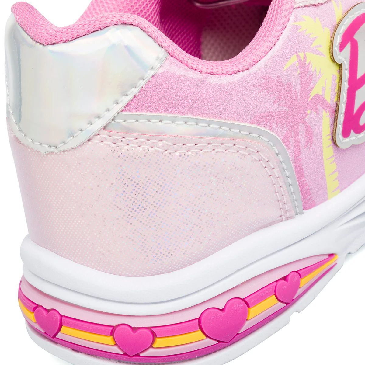 Sneakers rosa da bambina Barbie con dettagli glitter e Luci nella suola - Image 4