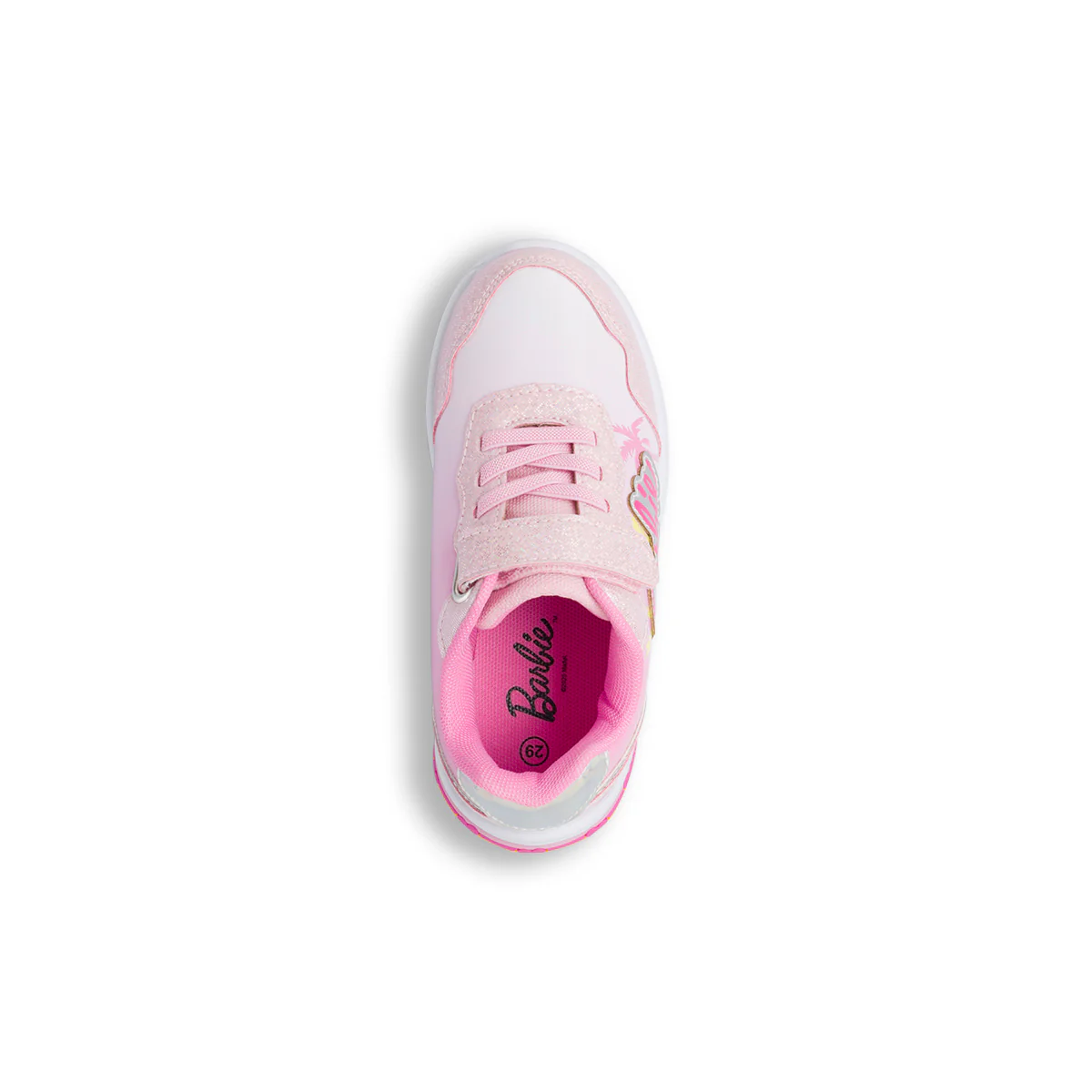 Sneakers rosa da bambina Barbie con dettagli glitter e Luci nella suola - Image 5