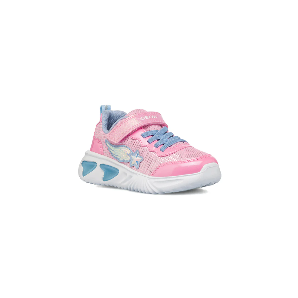Sneakers rosa da bambina con ali e stelle Geox con suola traspirante - Image 2