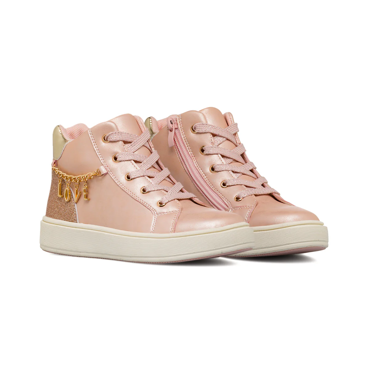 Sneakers rosa da Bambina con catena LOVE Dieci Baci - Image 2
