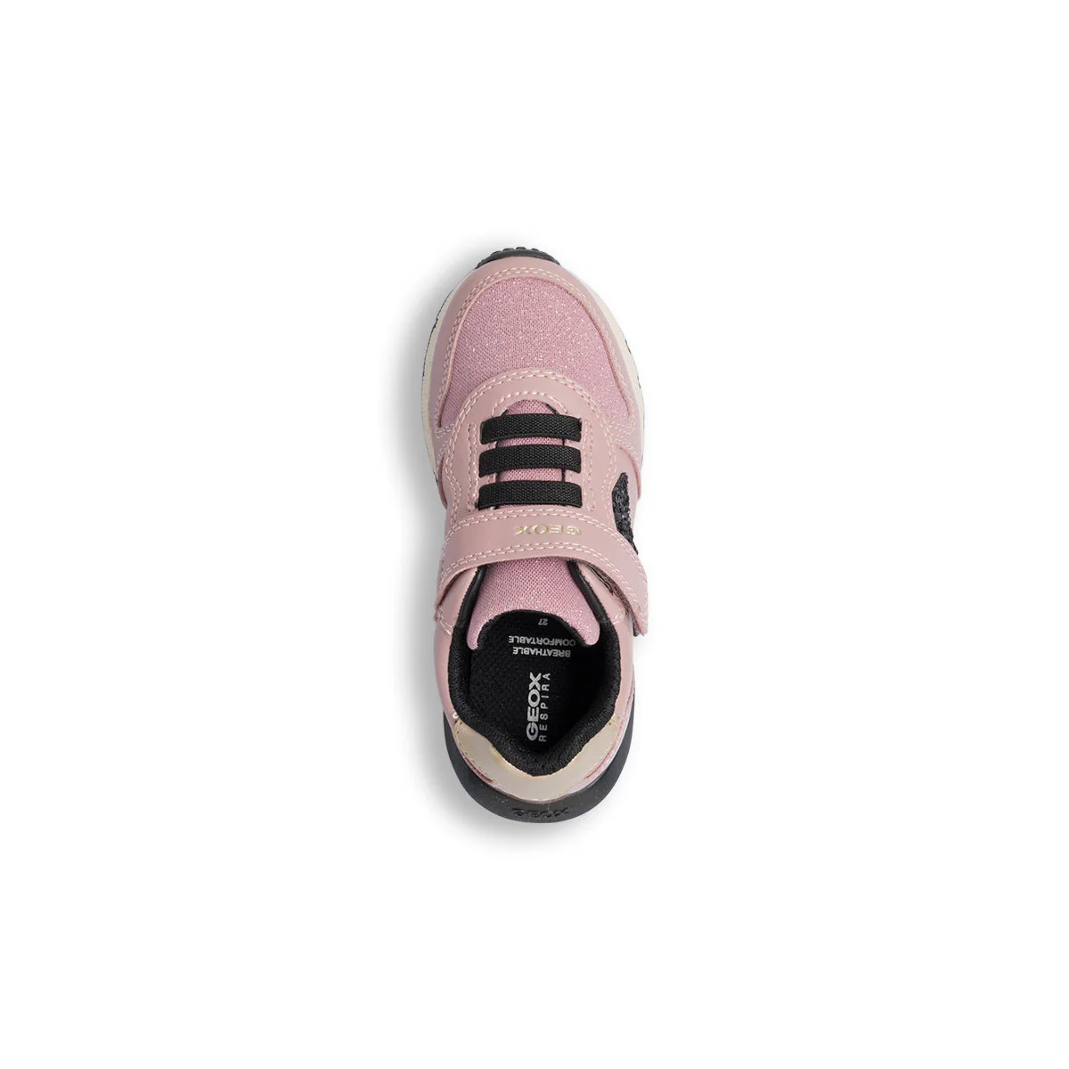 Sneakers rosa da bambina con glitter e pailettes nere Geox Fastics - Image 6