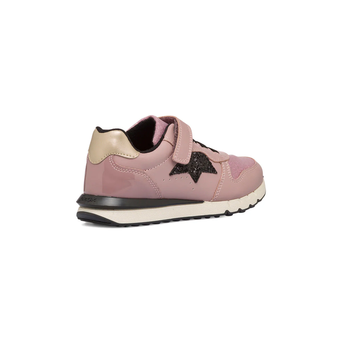 Sneakers rosa da bambina con glitter e pailettes nere Geox Fastics - Image 3