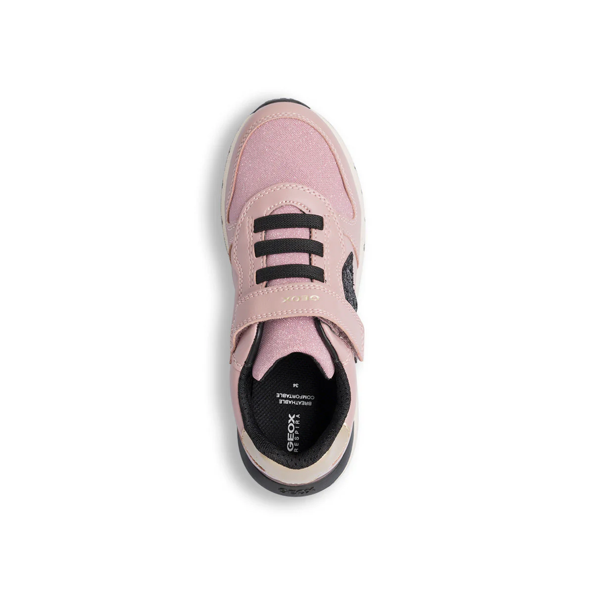 Sneakers rosa da bambina con glitter e pailettes nere Geox Fastics - Image 6