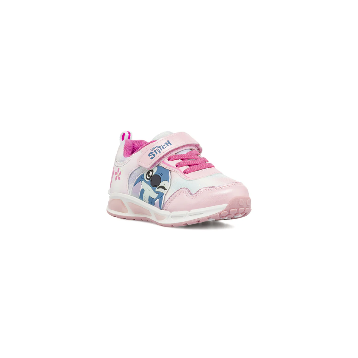 Sneakers rosa da Bambina con luci e dettagli glitter Lilo & Stitch con stampa - Image 2