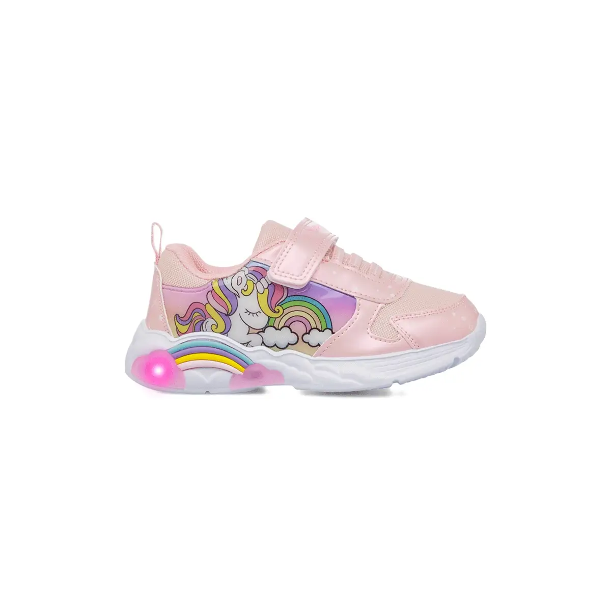 Sneakers rosa da Bambina con luci e stampa Unicorno