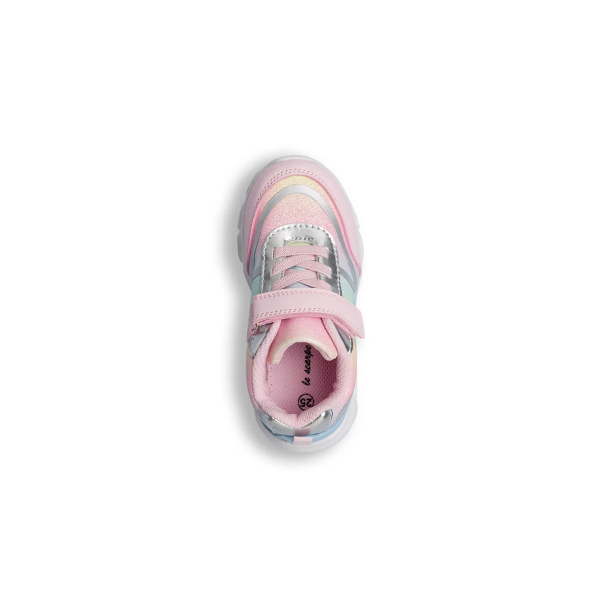 Sneakers rosa da bambina con luci nella suola e glitter arcobaleno Le scarpe di Alice - Image 5