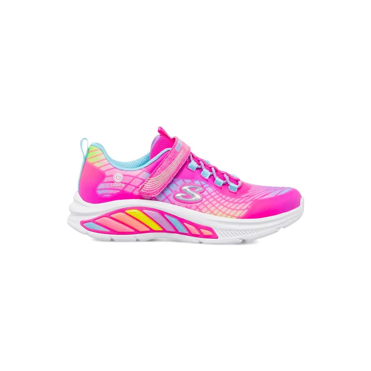 Sneakers rosa da bambina con luci Skechers S Lights Rainbow
