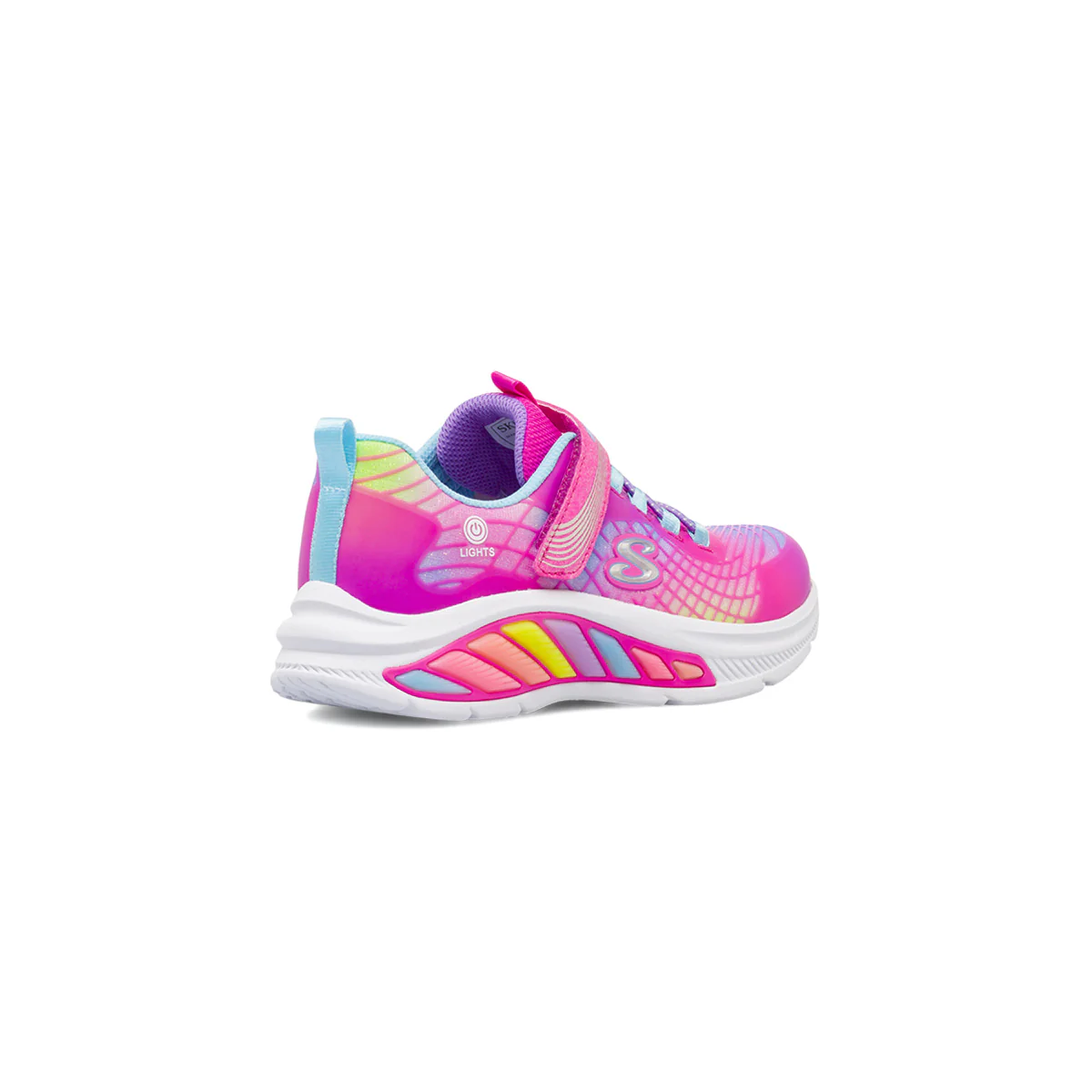 Sneakers rosa da bambina con luci Skechers S Lights Rainbow - Image 3