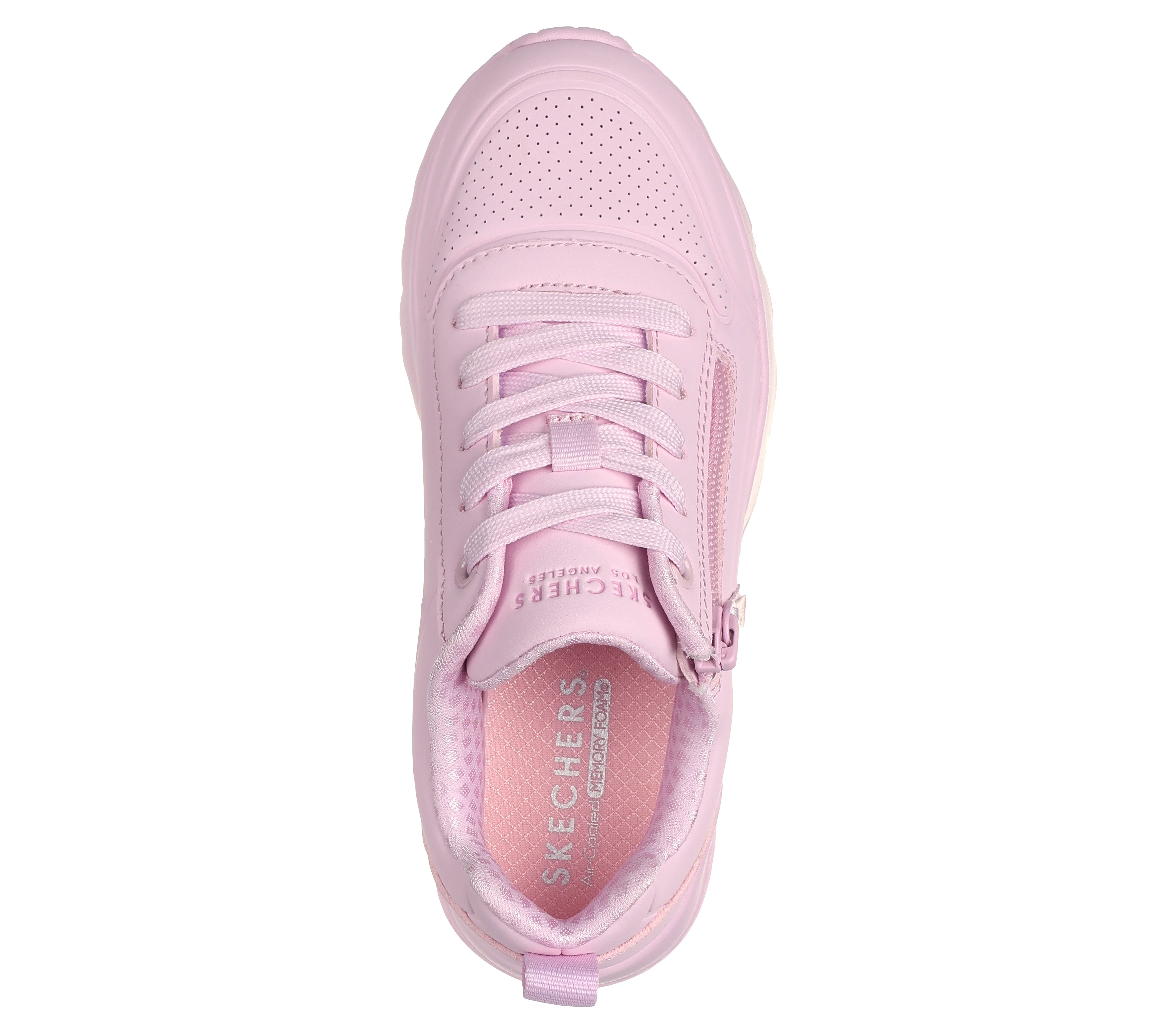 Sneakers rosa da bambina con soletta Memory Foam Skechers Uno Lite - Easy Zip - Image 3