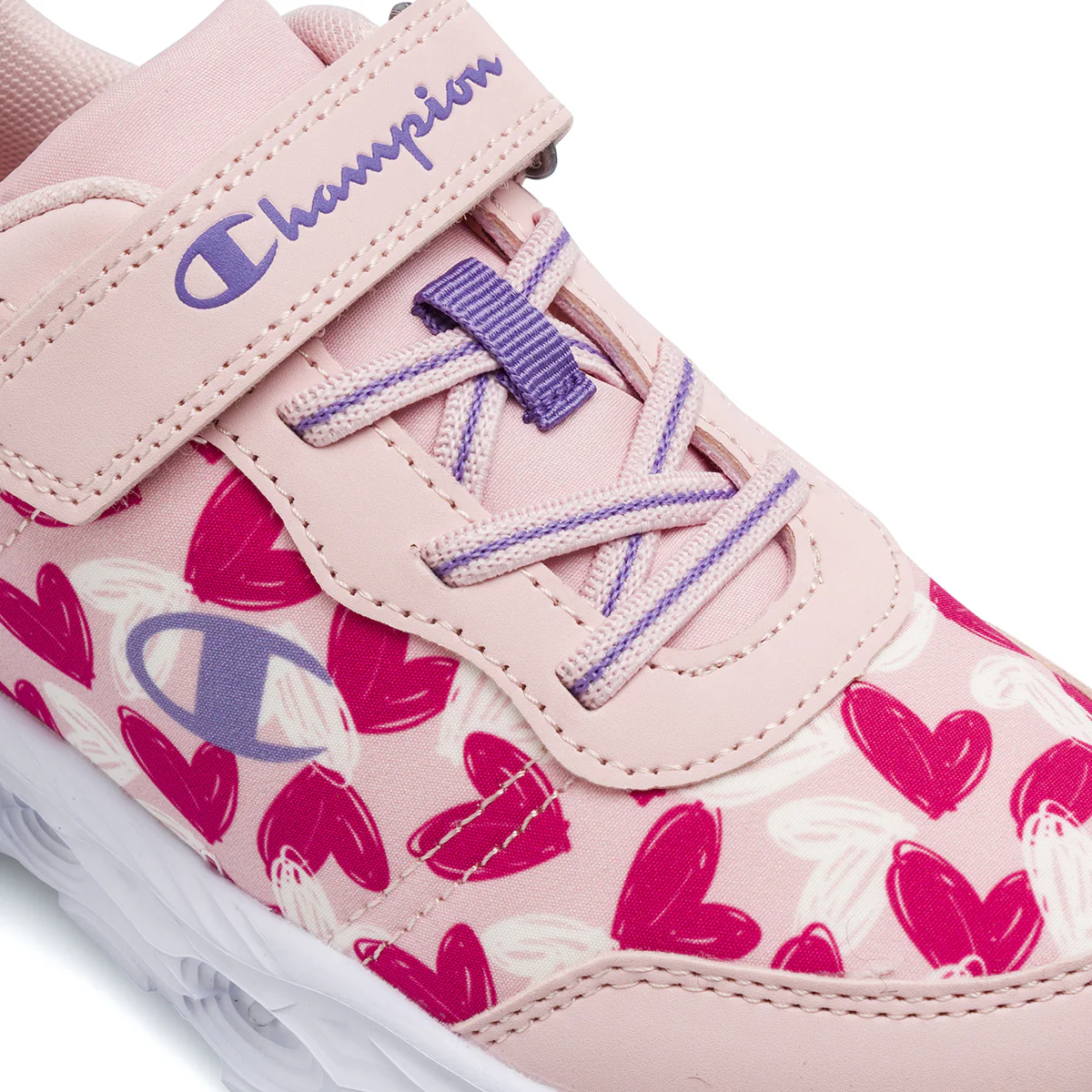 Sneakers Rosa da Bambina con stampa cuori e luci nella suola Champion - Image 3