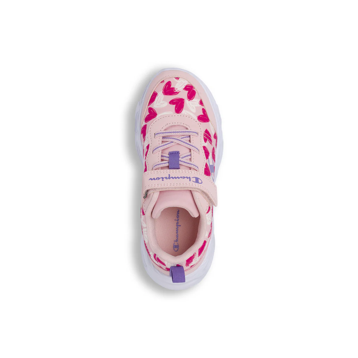 Sneakers Rosa da Bambina con stampa cuori e luci nella suola Champion - Image 4