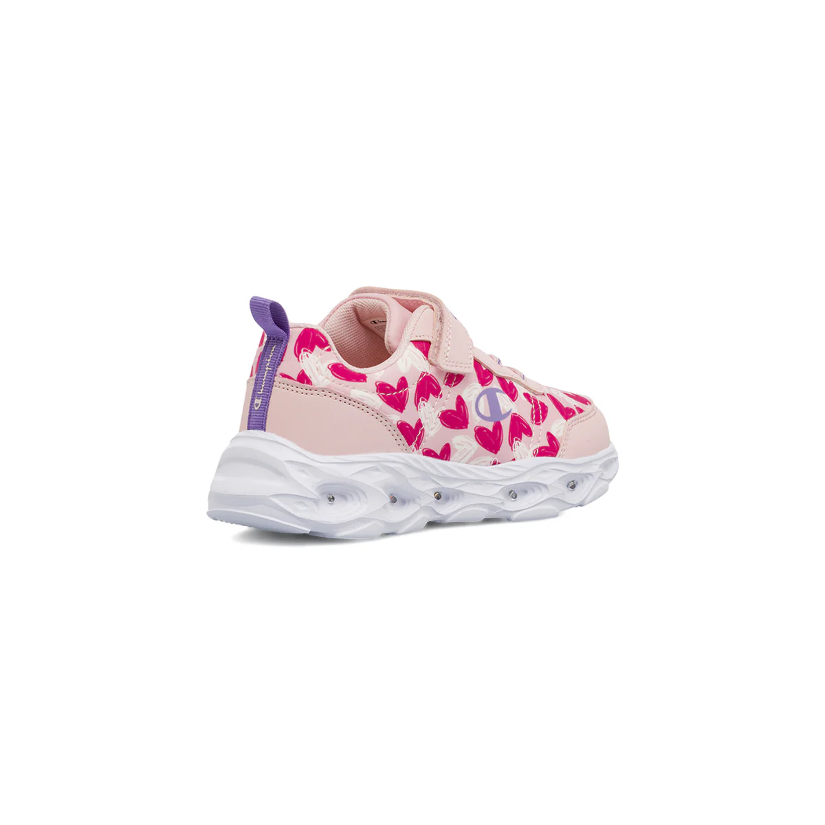 Sneakers Rosa da Bambina con stampa cuori e luci nella suola Champion - Image 5
