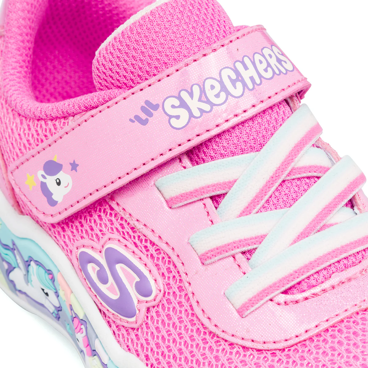 Sneakers rosa Primi passi Bambina con unicorni Skechers Play Scene - Image 4