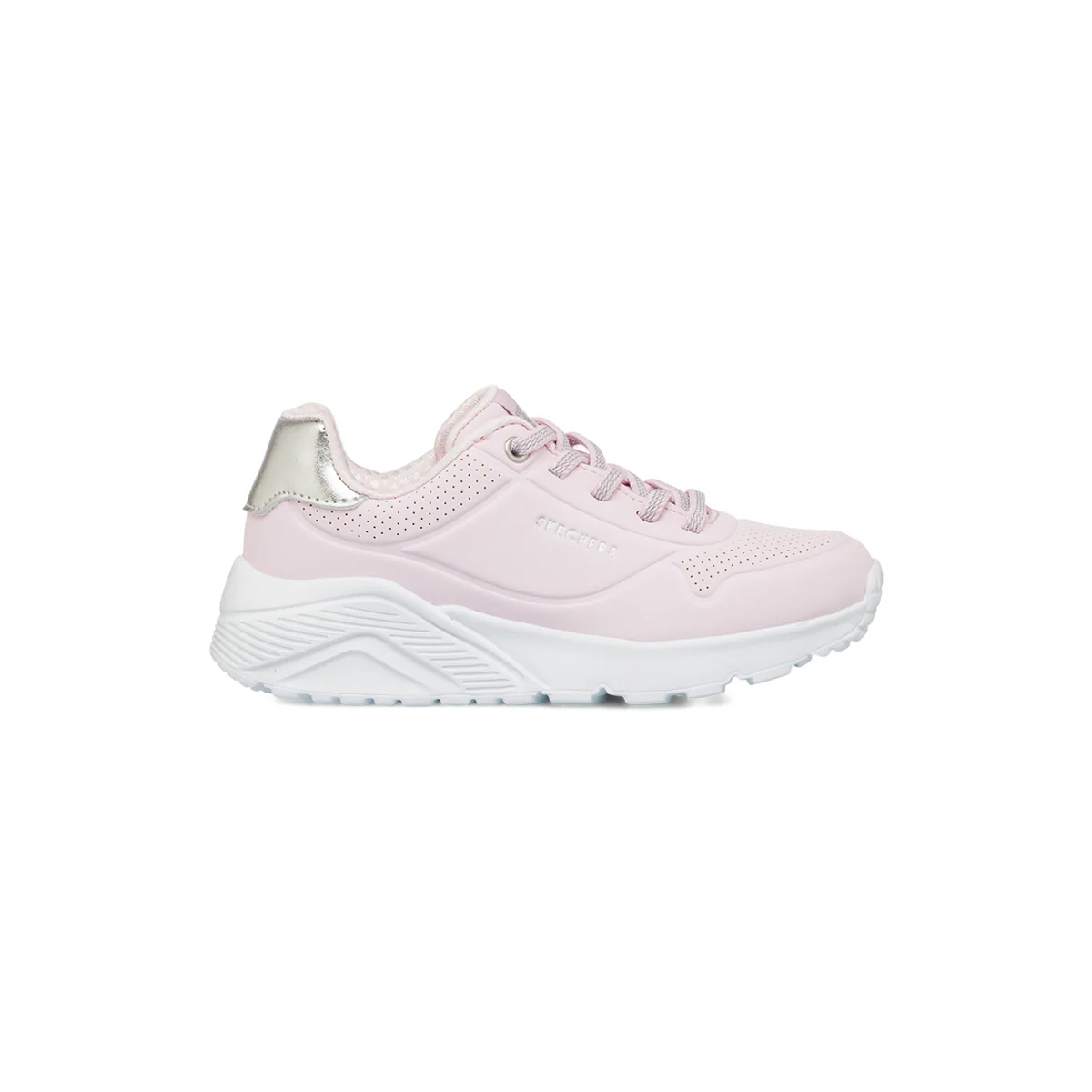 Sneakers rosa da bambina in Memory Foam Skechers Uno Lite