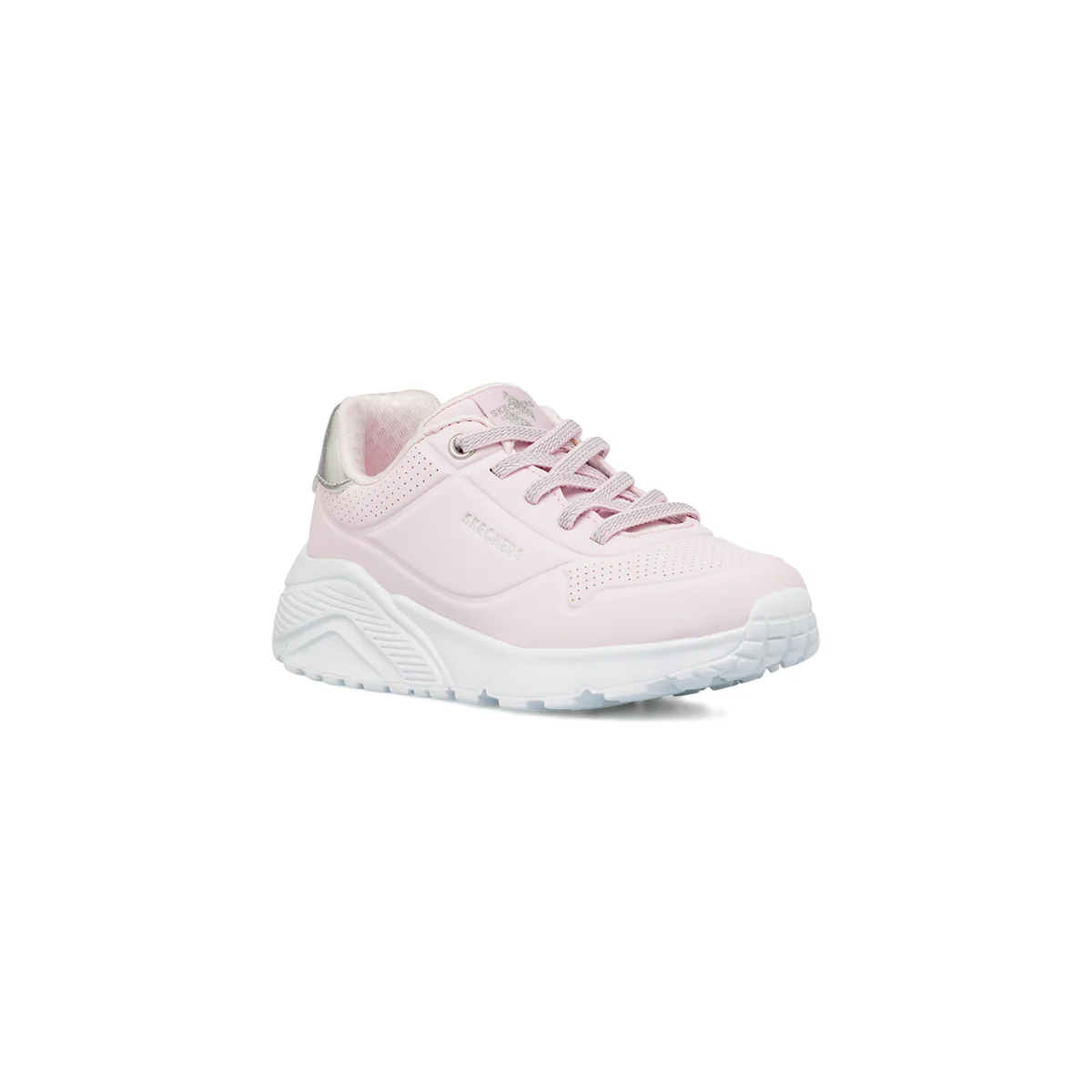 Sneakers rosa da bambina in Memory Foam Skechers Uno Lite - Image 2