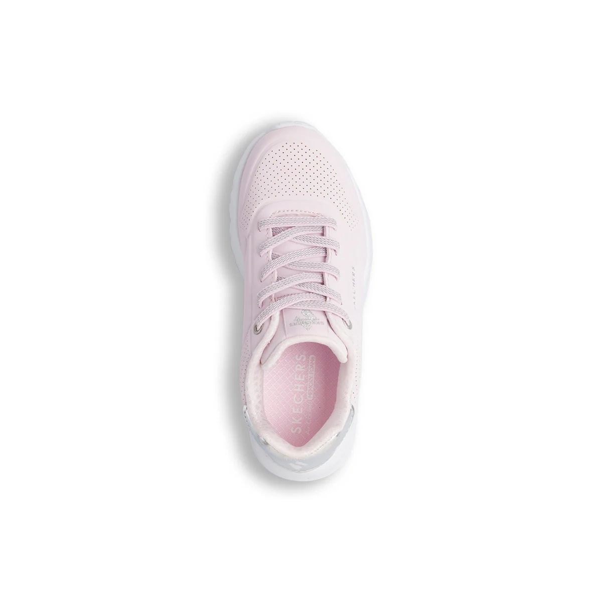 Sneakers rosa da bambina in Memory Foam Skechers Uno Lite - Image 4