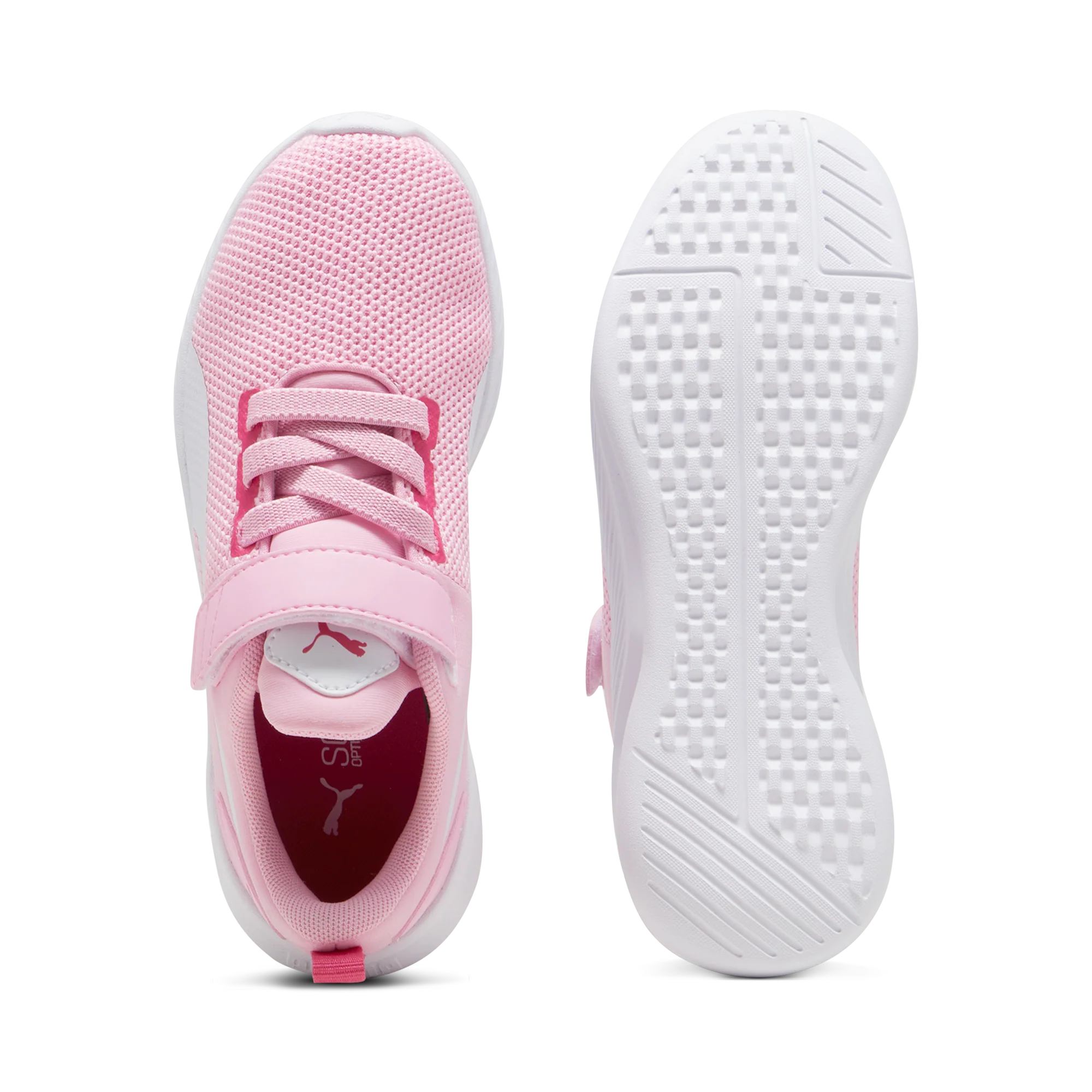 Sneakers rosa da bambina in tessuto mesh Puma Flyer Runner V PS - Image 4