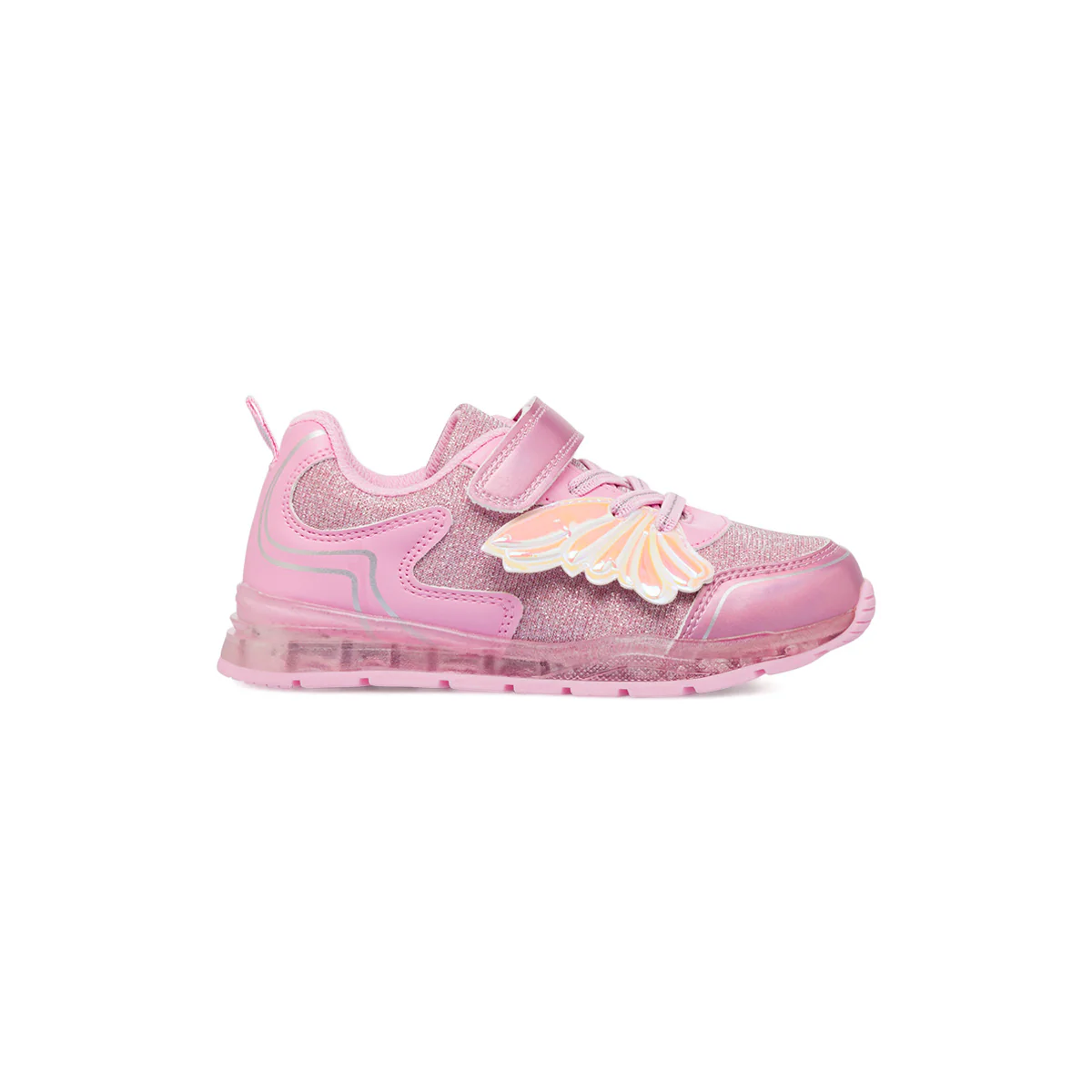 Sneakers rosa da bambina Le Scarpe di Alice con luci e dettagli iridescenti - Image 2
