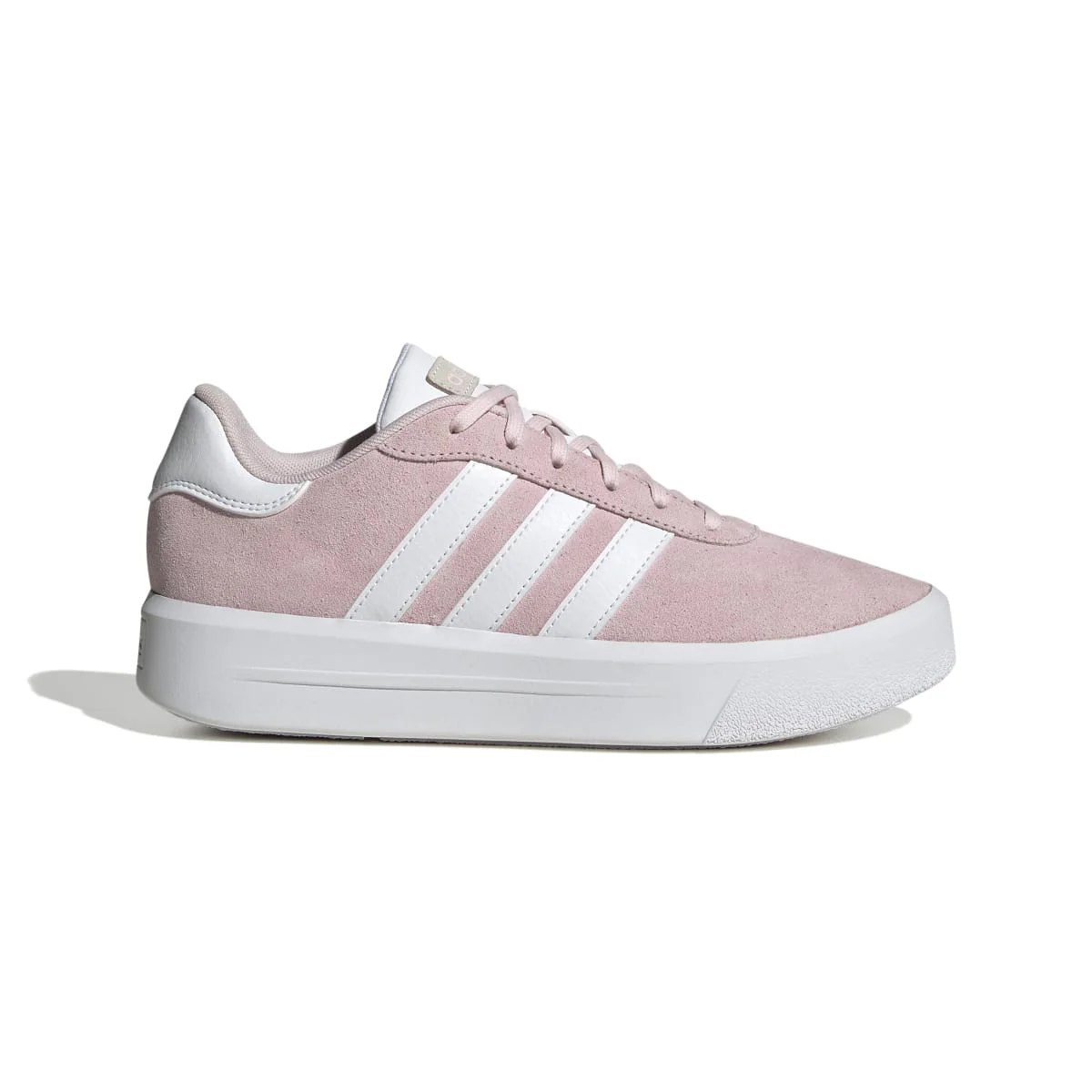 Sneakers rosa da donna con dettagli bianchi adidas Court Platform Suede