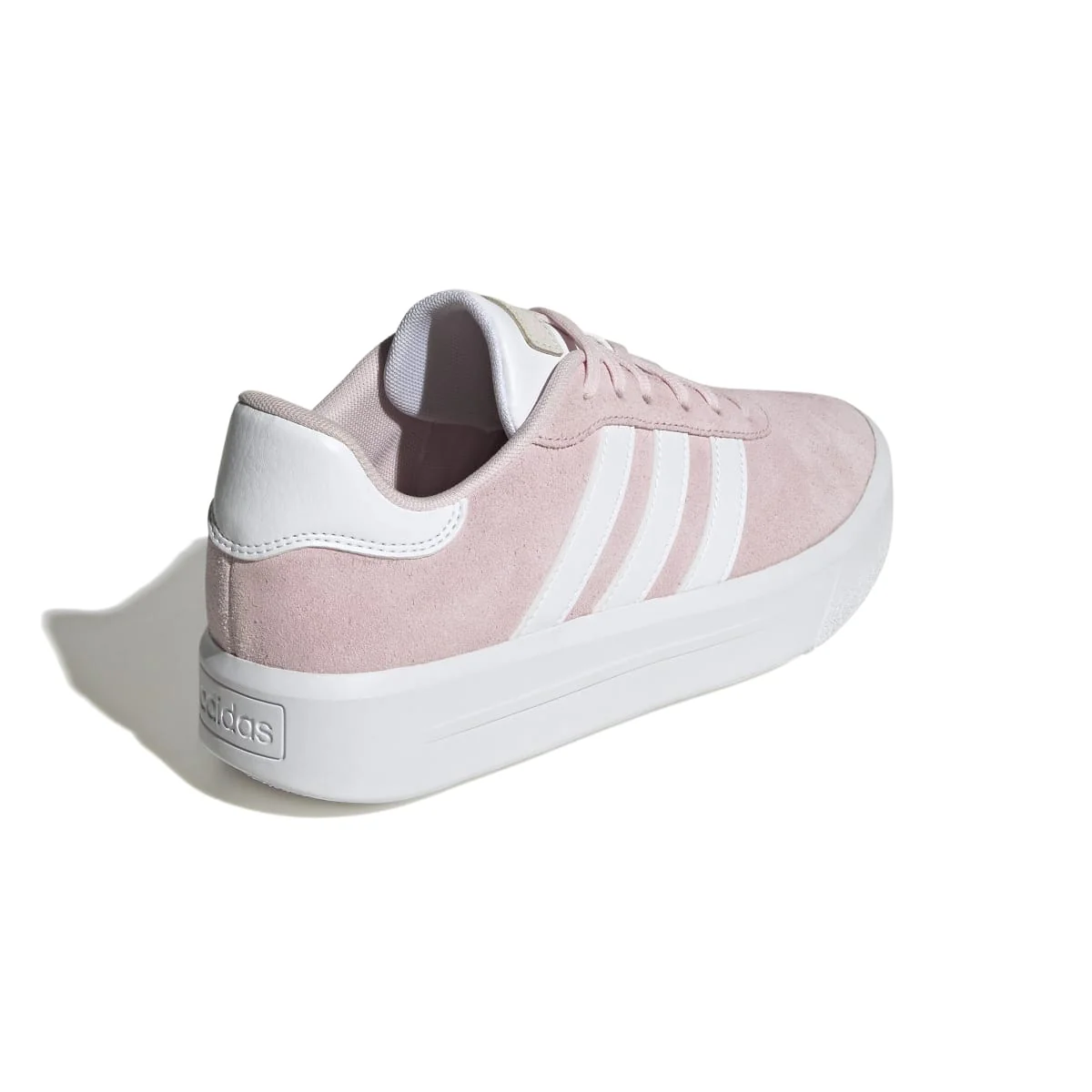 Sneakers rosa da donna con dettagli bianchi adidas Court Platform Suede - Image 6