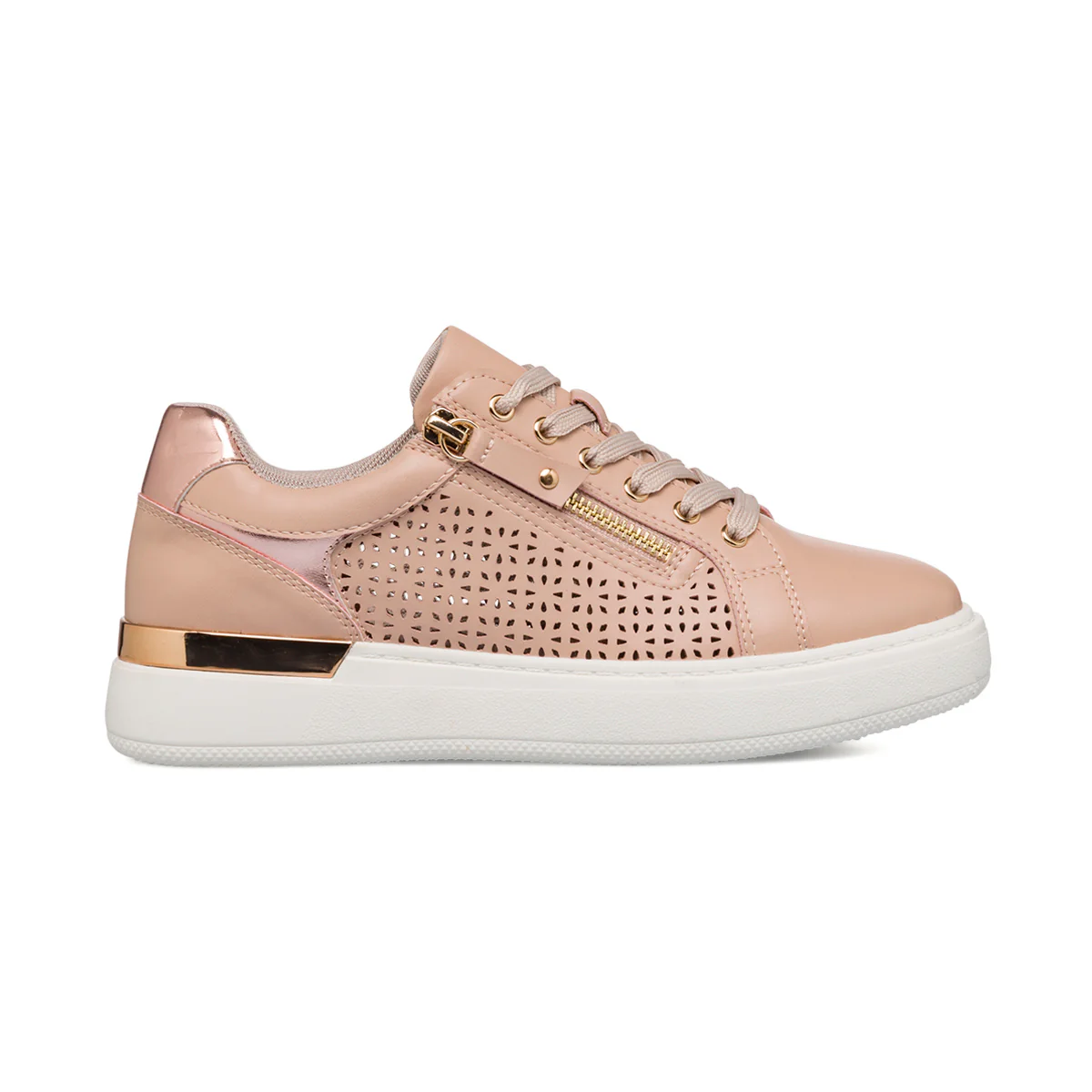 Sneakers rosa da donna con dettagli oro Lora Ferres