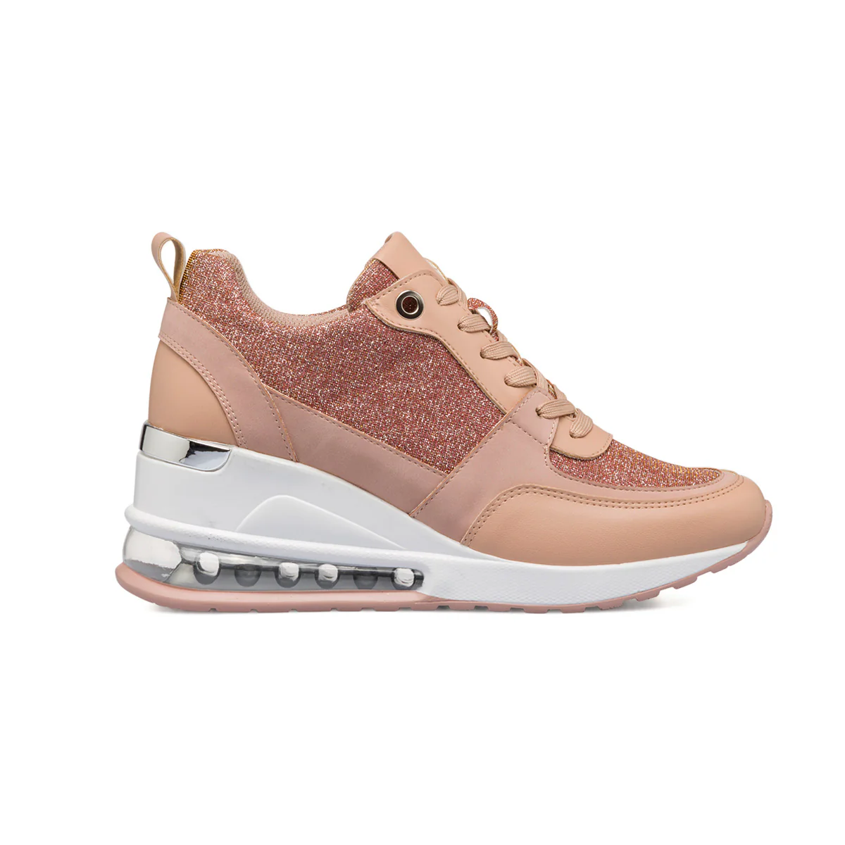 Sneakers rosa da donna con glitter e suola ad aria Swish Jeans