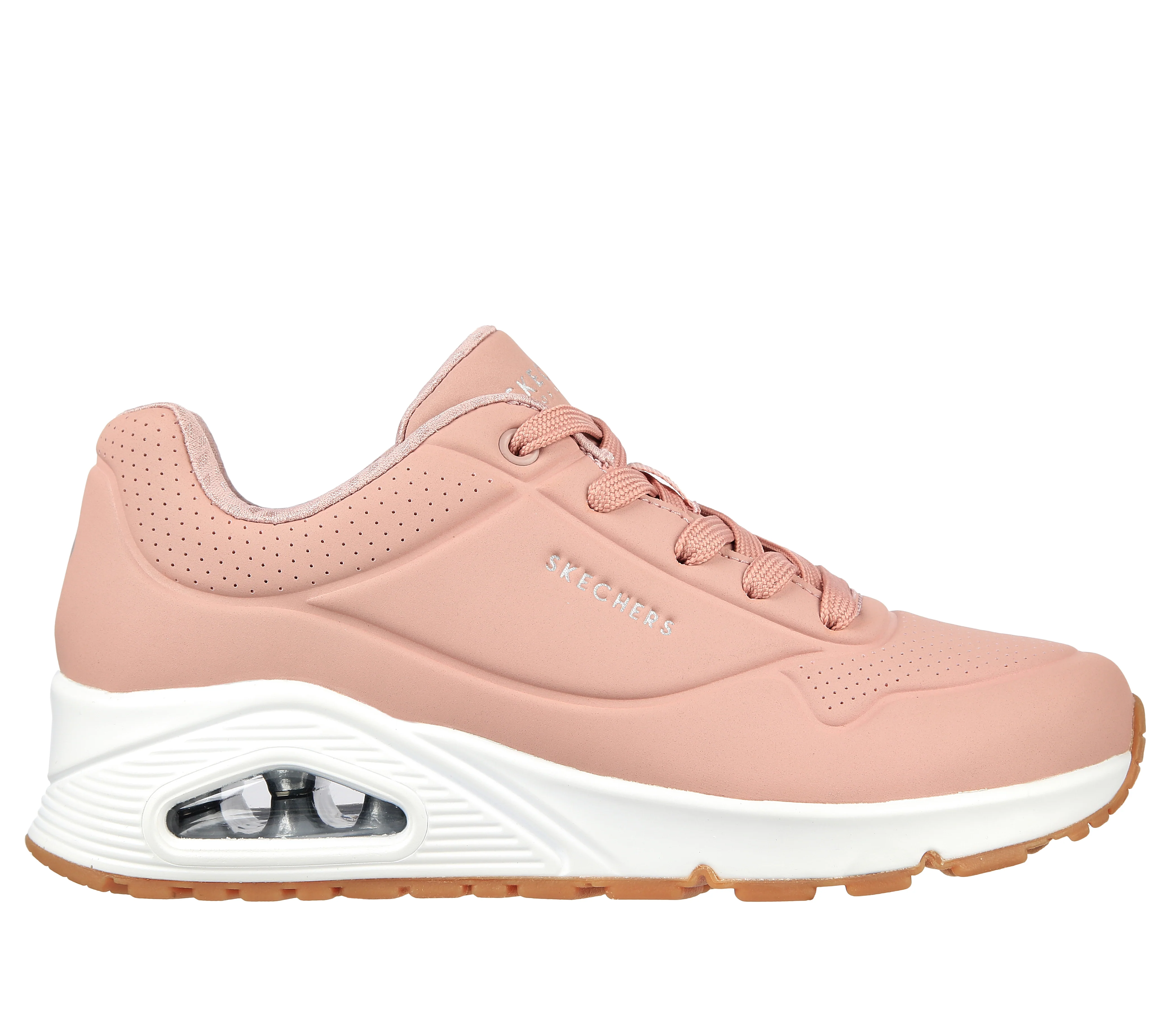 Sneakers rosa da donna con suola ad aria Skechers Uno