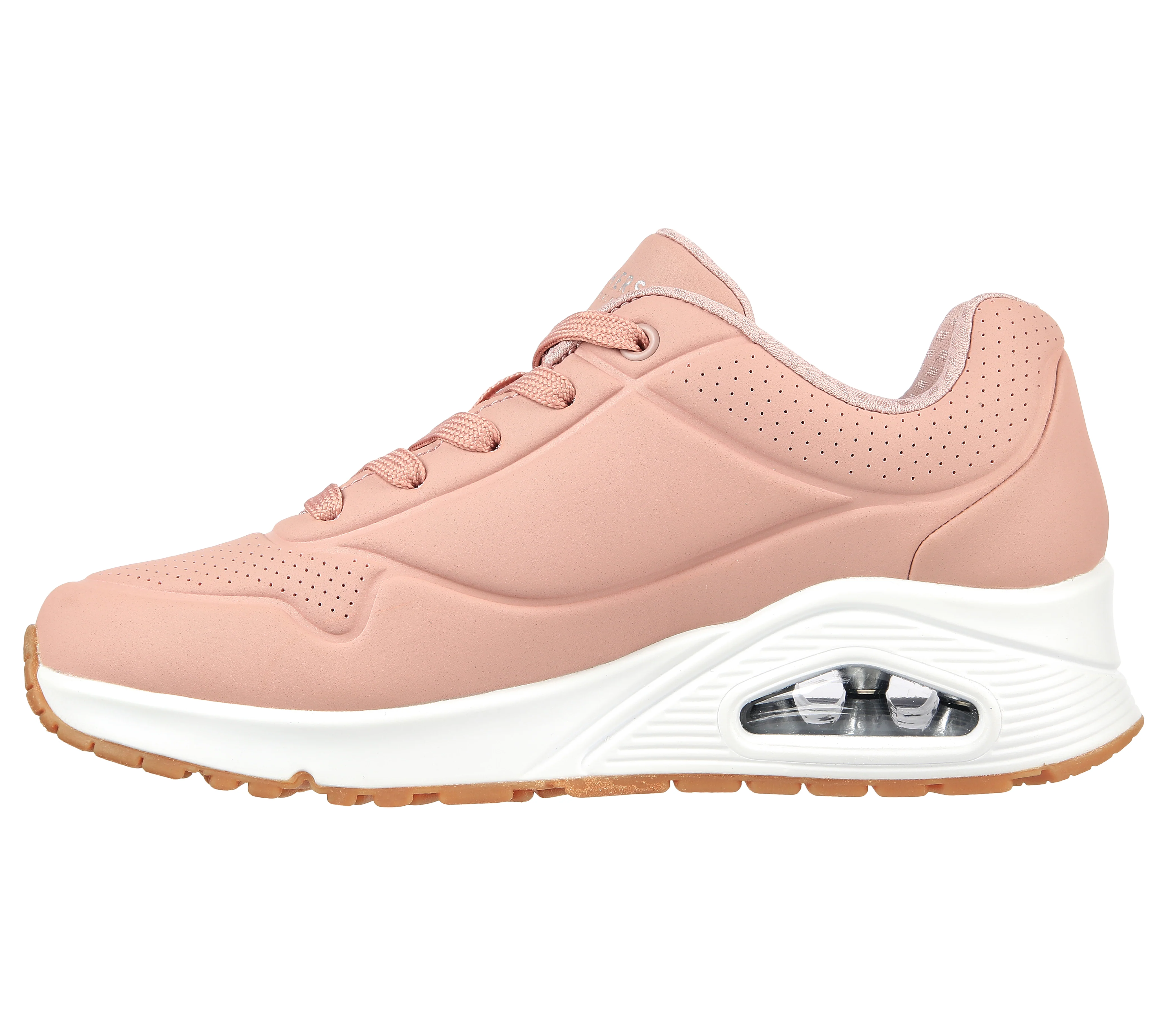 Sneakers rosa da donna con suola ad aria Skechers Uno - Image 4