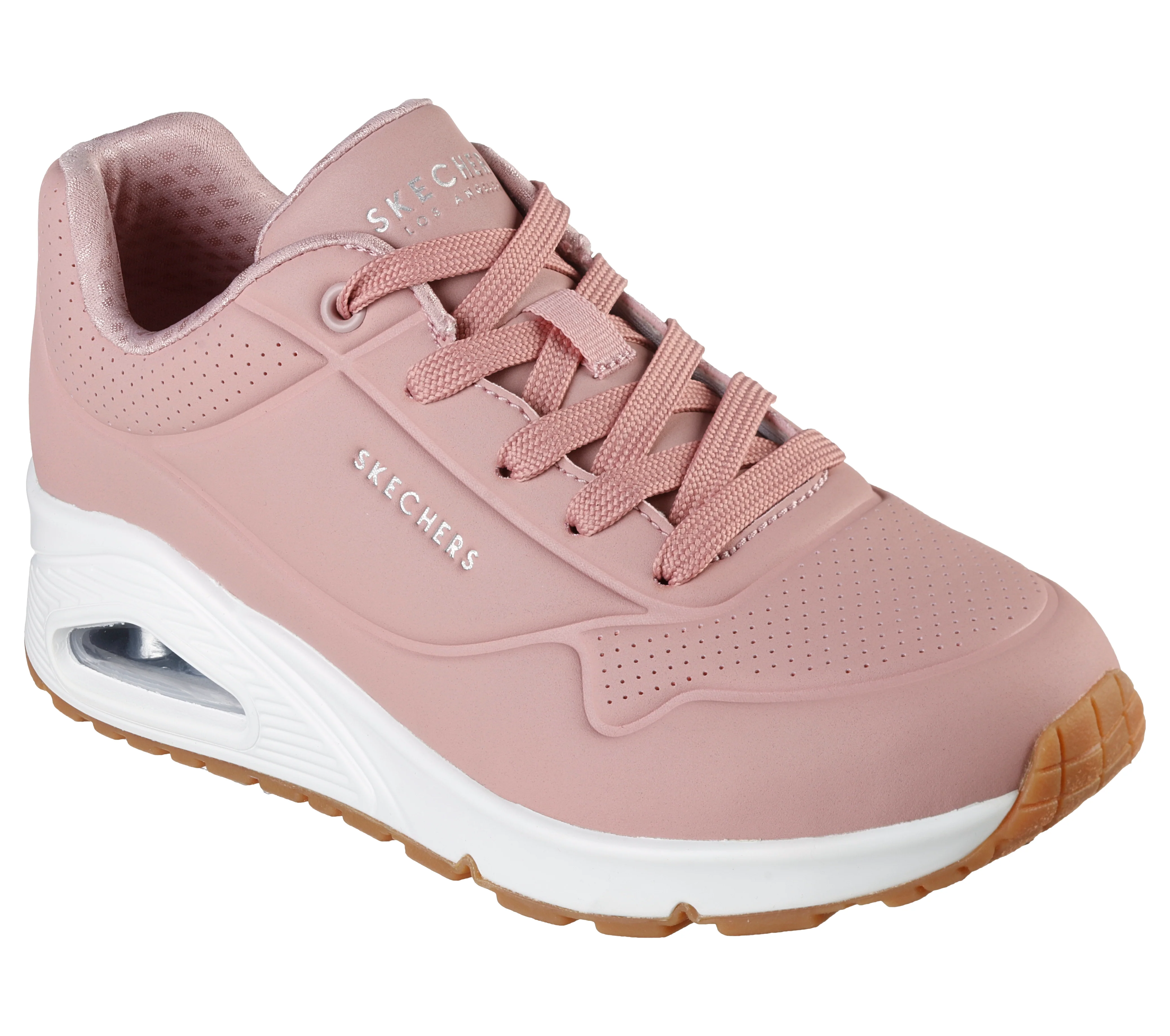 Sneakers rosa da donna con suola ad aria Skechers Uno - Image 5