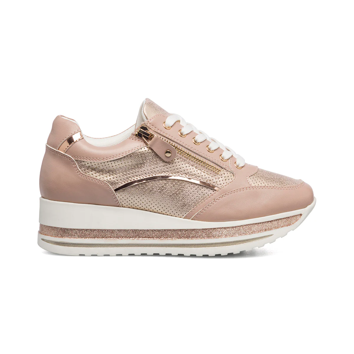 Sneakers rosa da donna traforate con zip laterale Lora Ferres