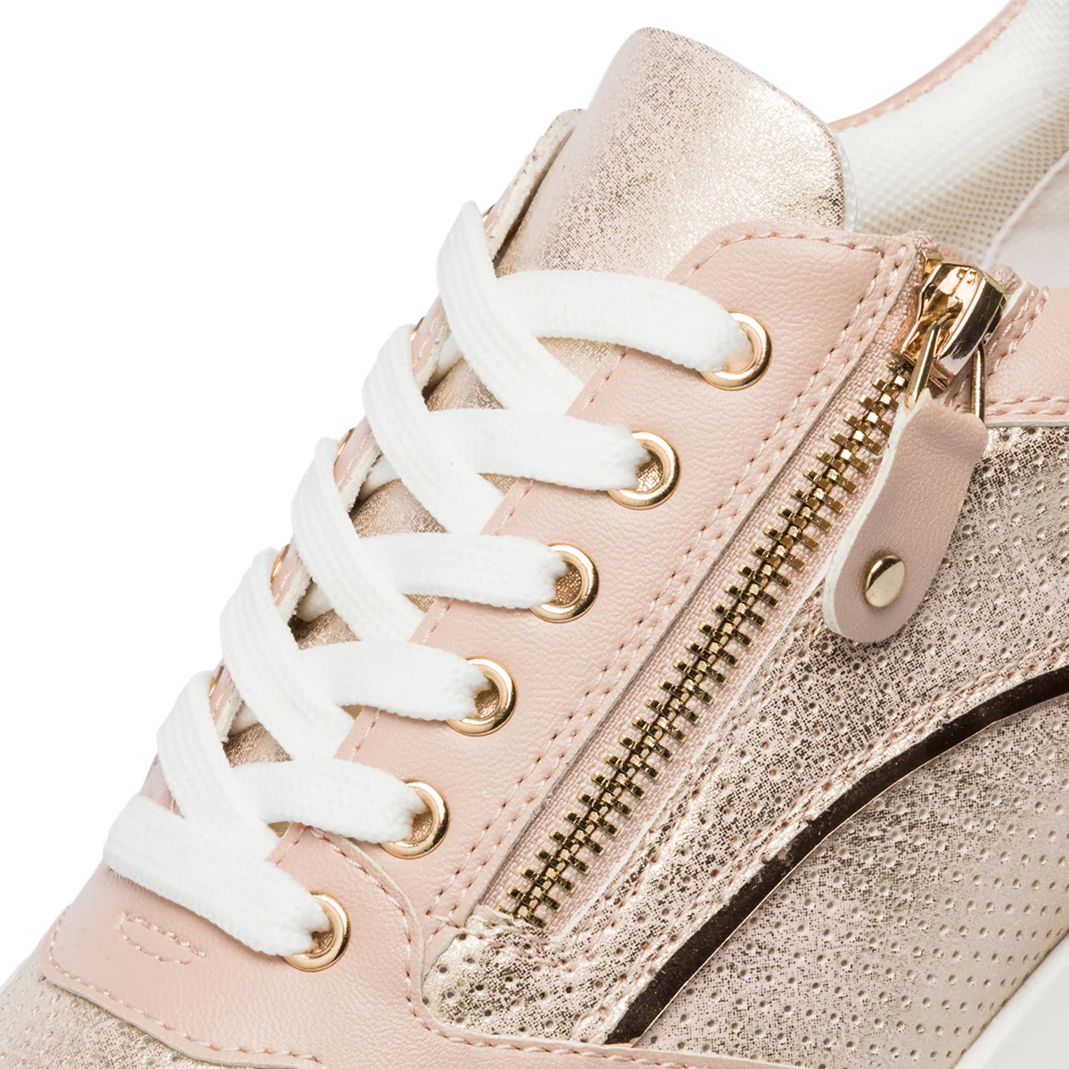 Sneakers rosa da donna traforate con zip laterale Lora Ferres - Image 6