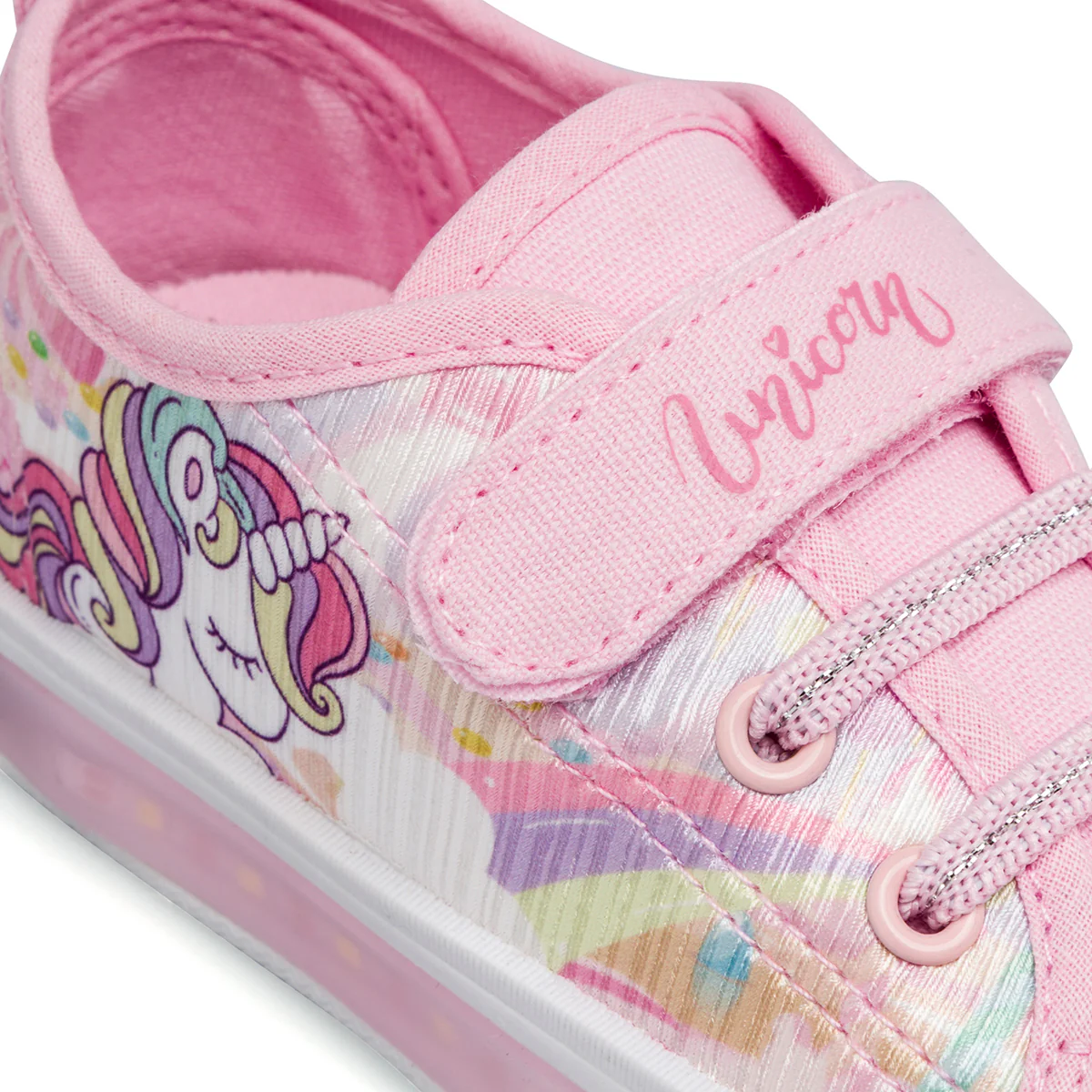 Sneakers rosa da Ragazza con luci e stampa Unicorno - Image 4