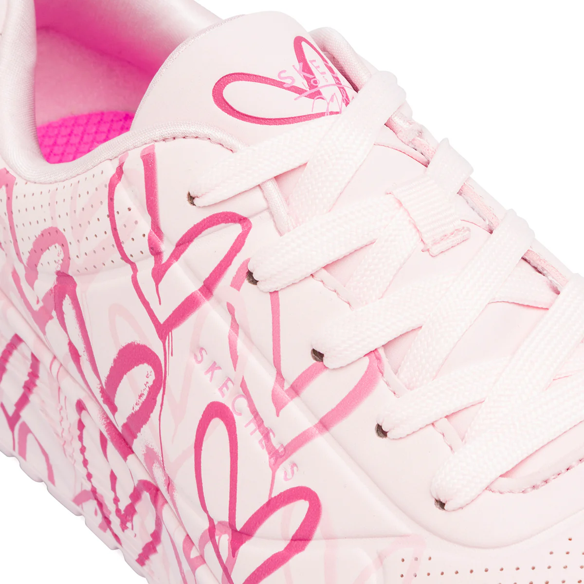 Sneakers rosa da ragazza in memory foam Skechers Uno Lite - Image 5