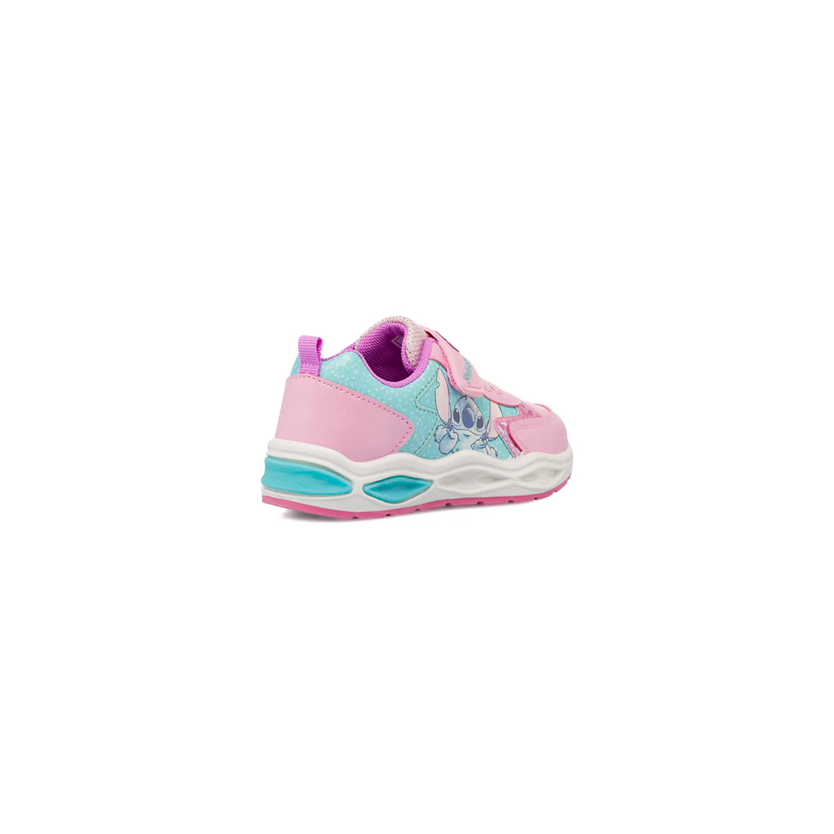 Sneakers rosa e azzurre da Bambina con Luci e patch Stitch - Image 3