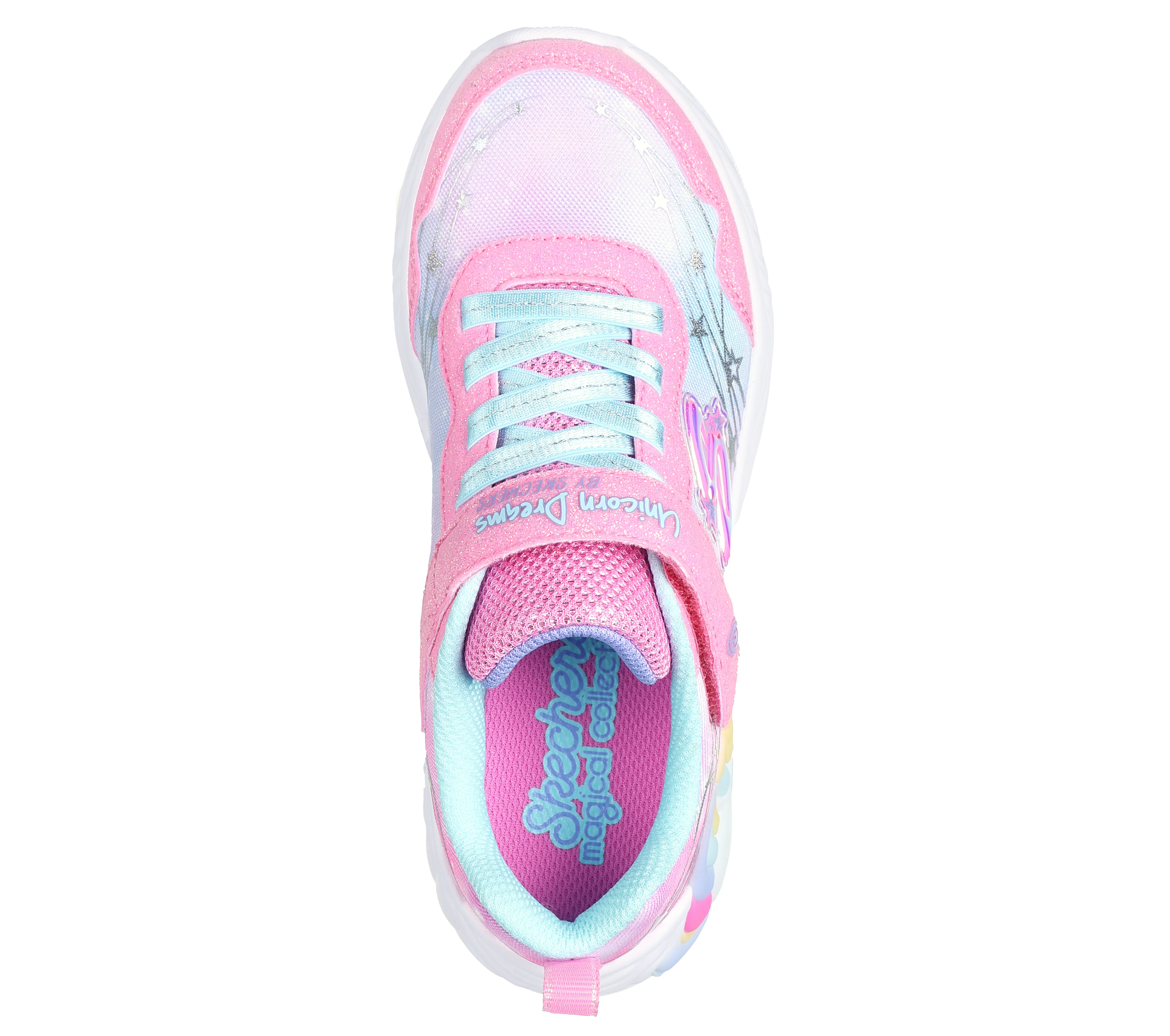 Sneakers rosa e azzurre da bambina con luci nella suola Skechers S-Lights: Unicorn Dreams - Wishful - Image 3