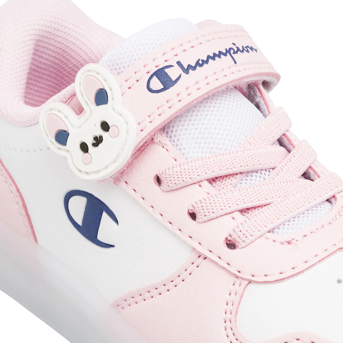 Sneakers rosa e bianche da Bambina con coniglietto e luci Champion Low - Image 3